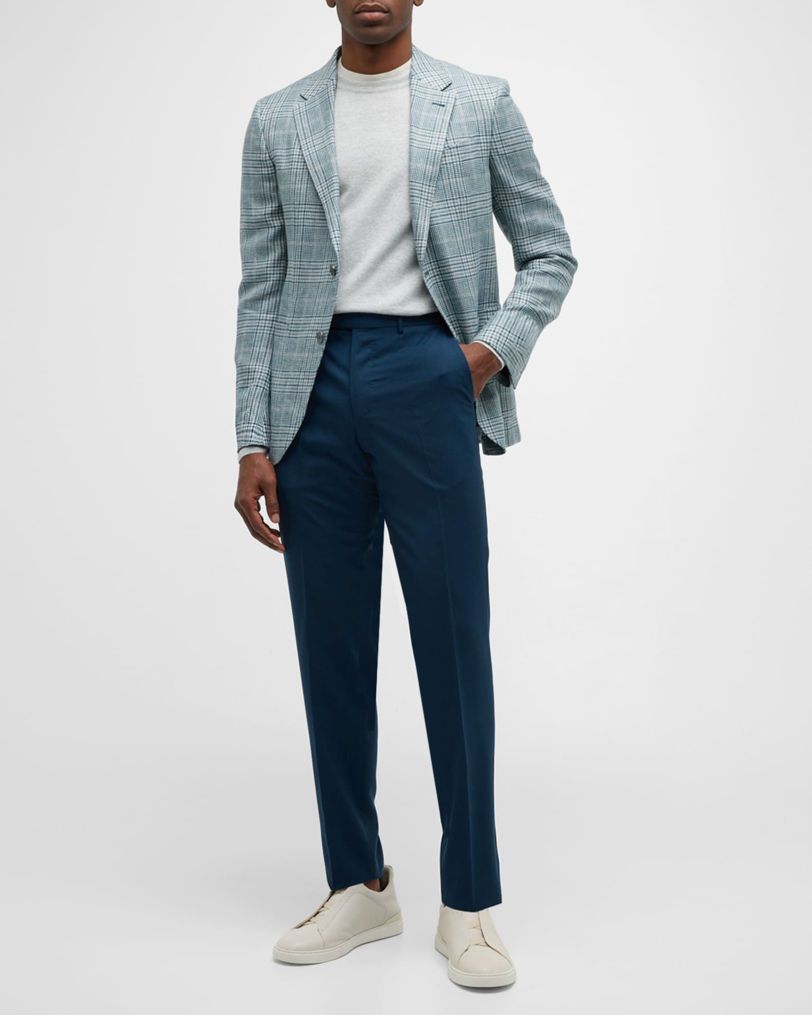 ZEGNA Men's Plaid Linen-Blend Sport Coat | Neiman Marcus
