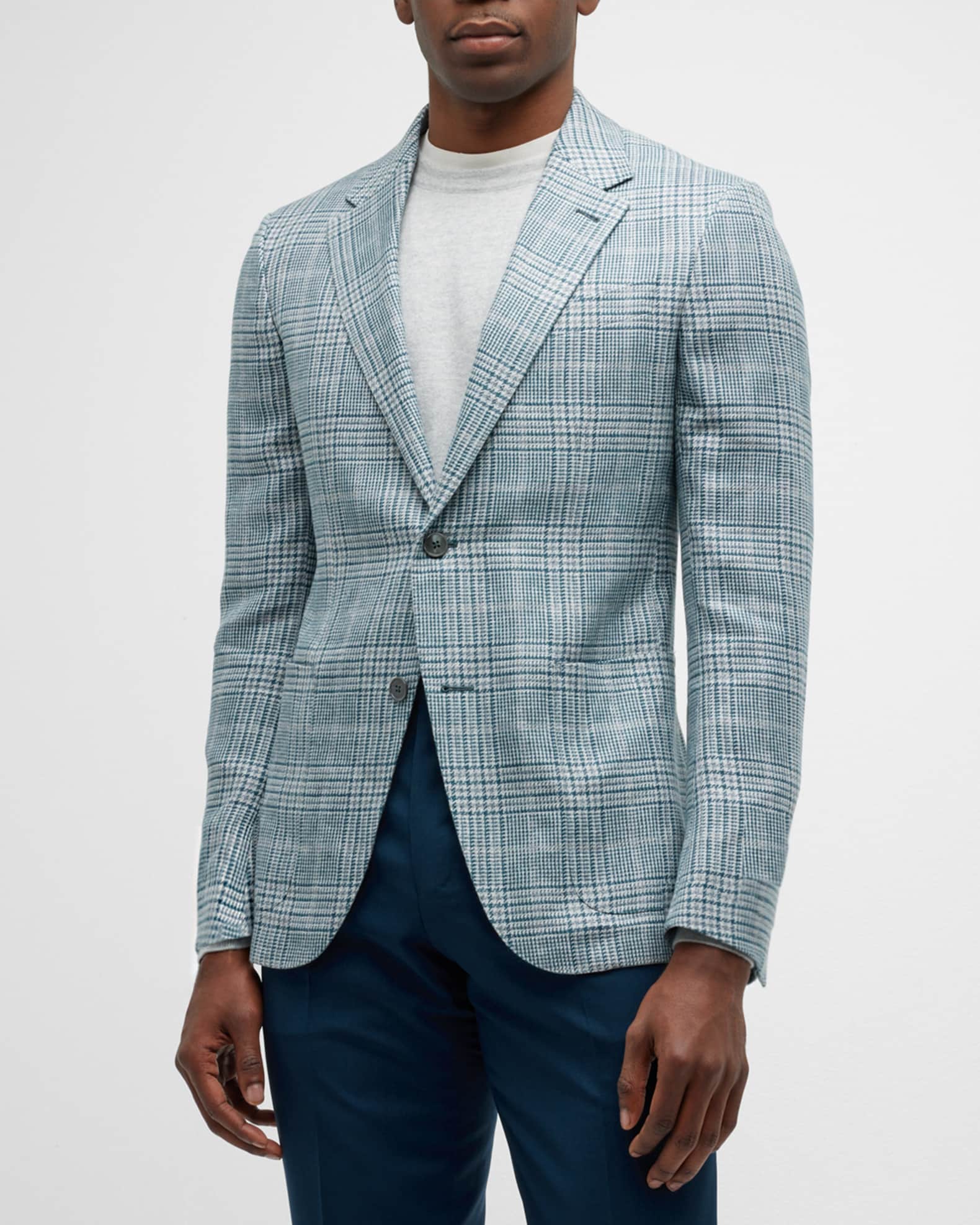 ZEGNA Men's Plaid LinenBlend Sport Coat Neiman Marcus