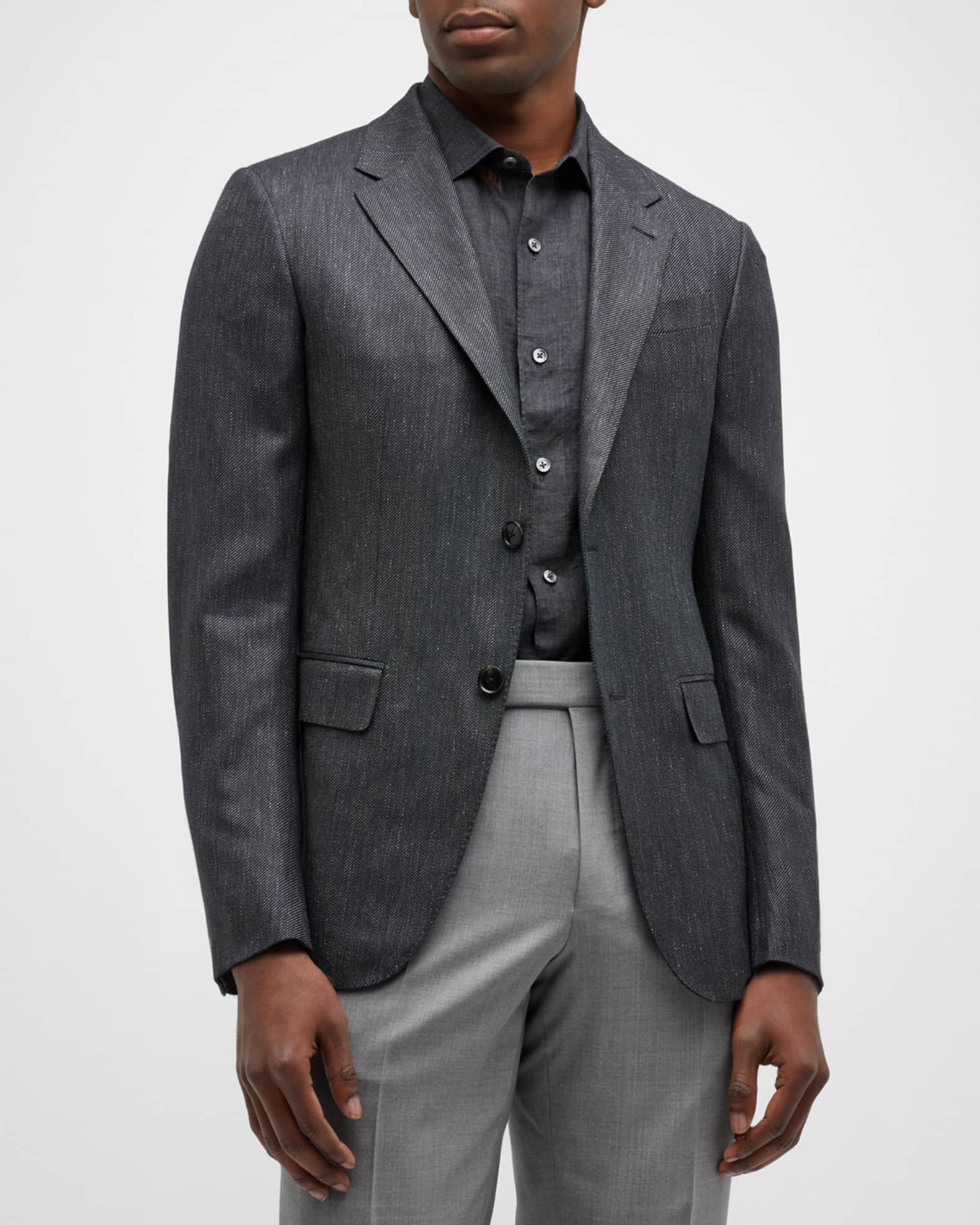 ZEGNA Men s Heathered Twill Sport Coat Neiman Marcus