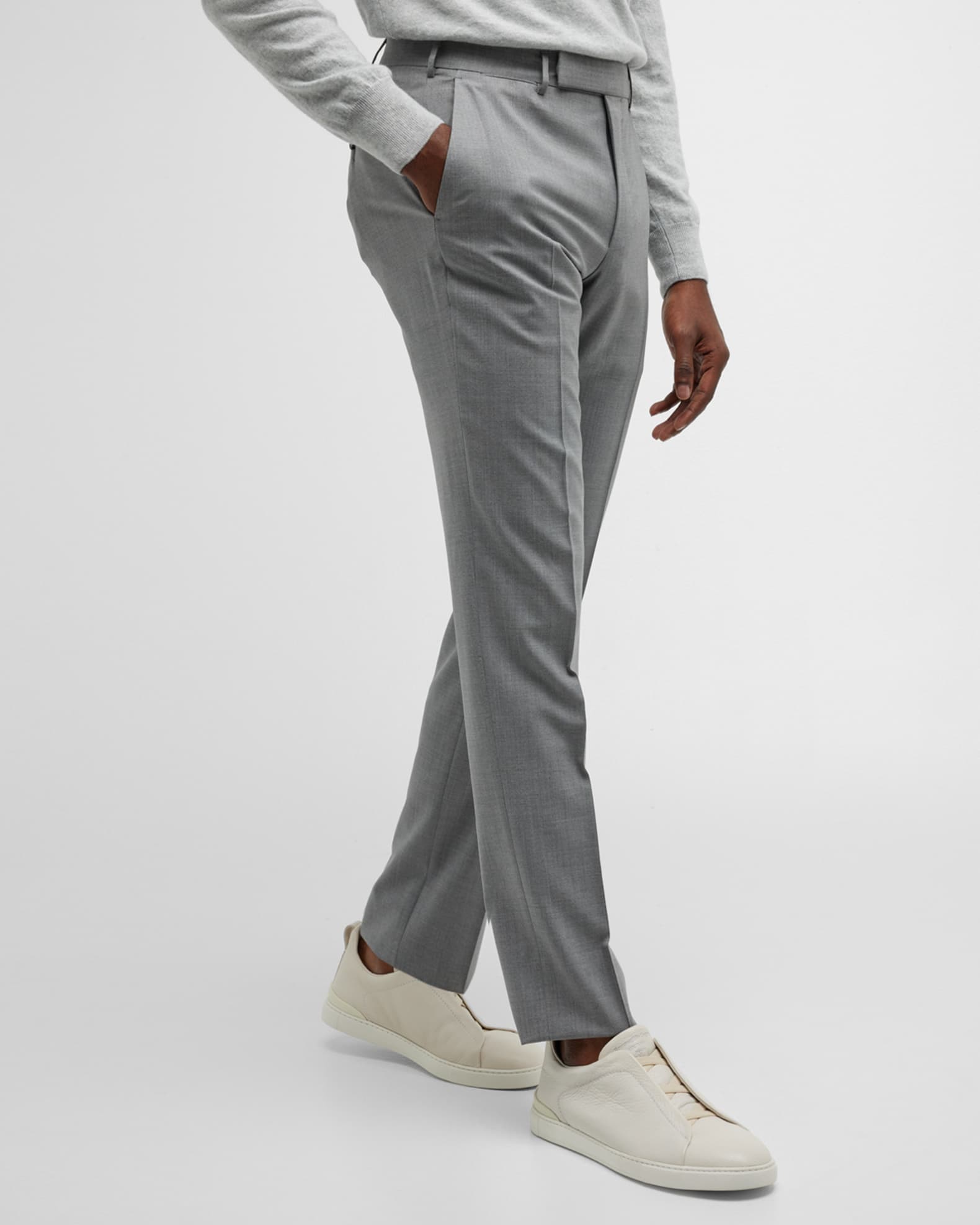 ZEGNA Men's Solid High Performance Wool Pants | Neiman Marcus