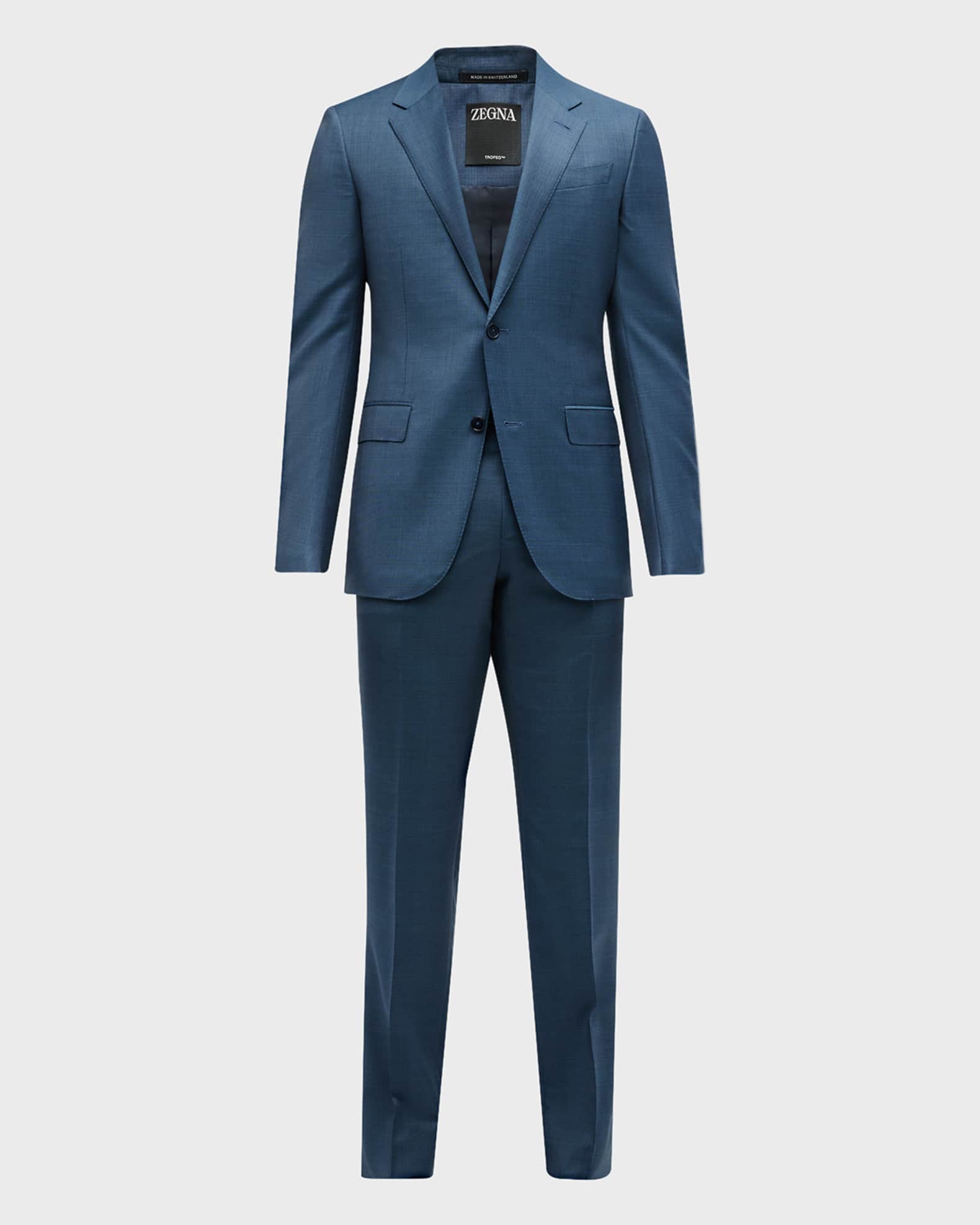 ZEGNA Men's Large Tonal Plaid Wool Suit