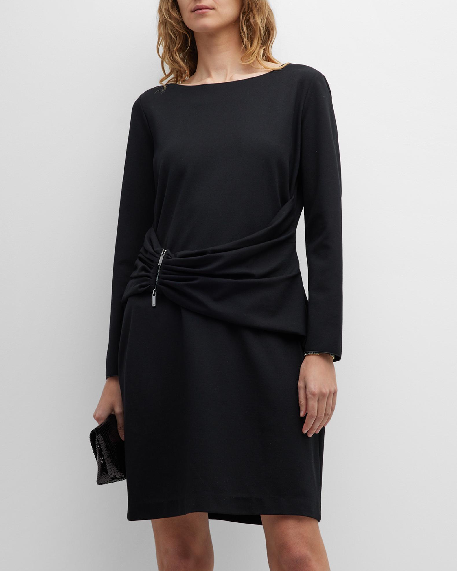 emporio armani midi dress Emporio Armani Sleeveless Pleated Techno Cady Midi Dress