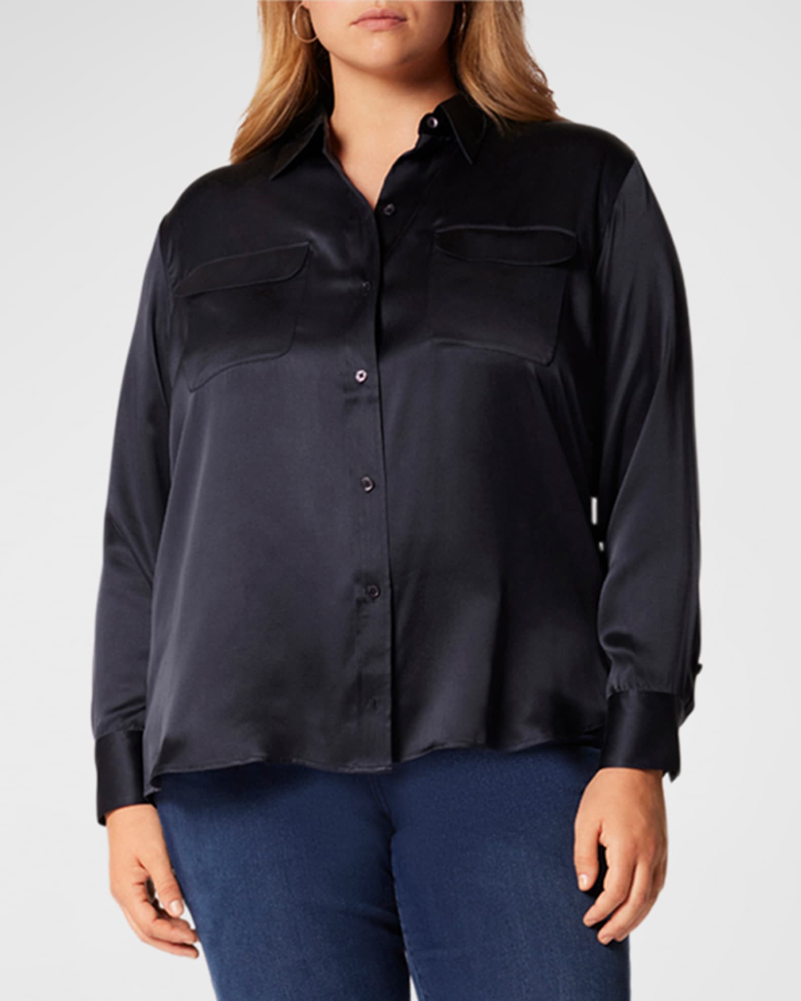 medaljevinder Diskant Uartig Equipment Plus Size Signature Button-Down Silk Shirt | Neiman Marcus