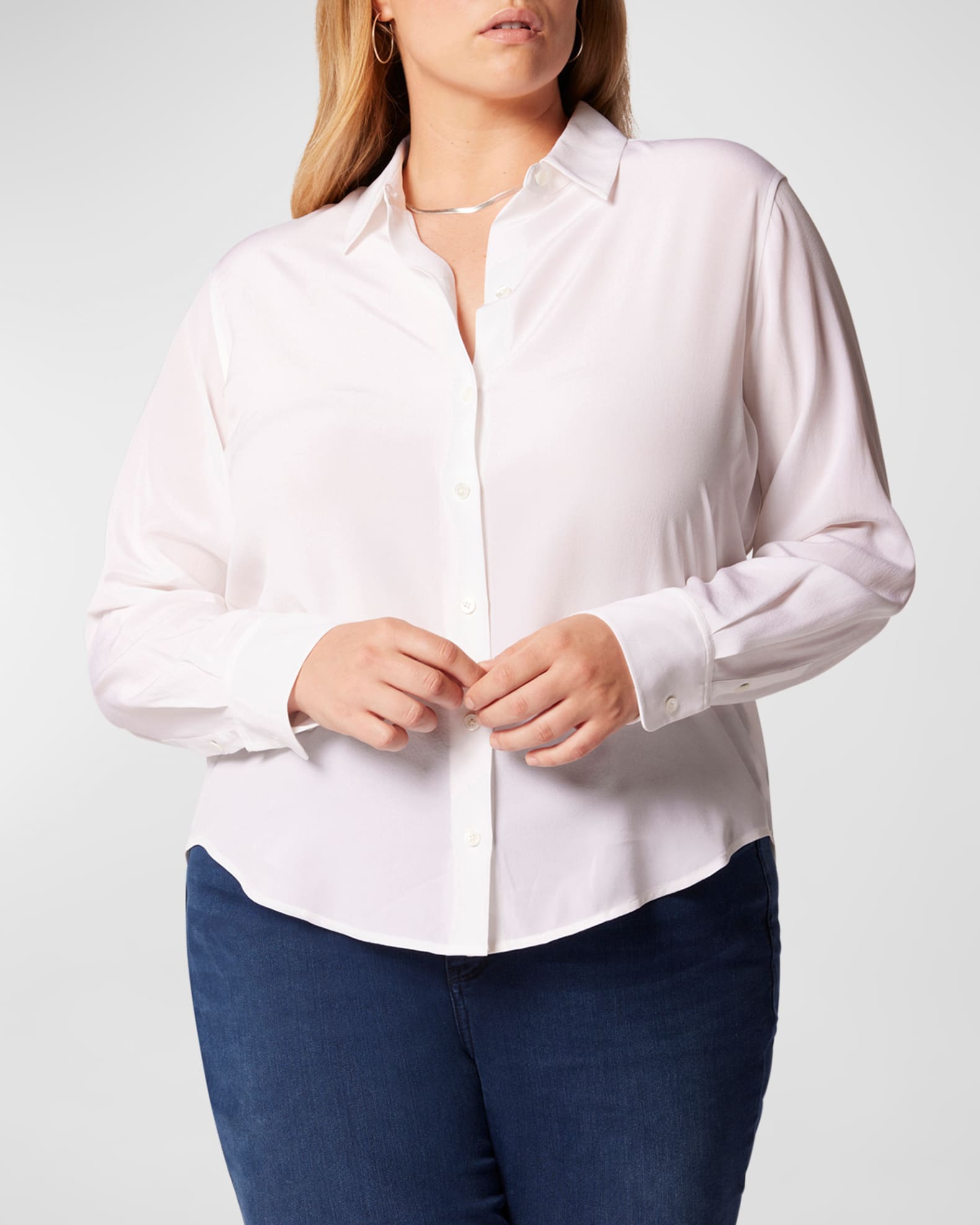 Equipment Plus Size Essential Button-Down Silk Blouse