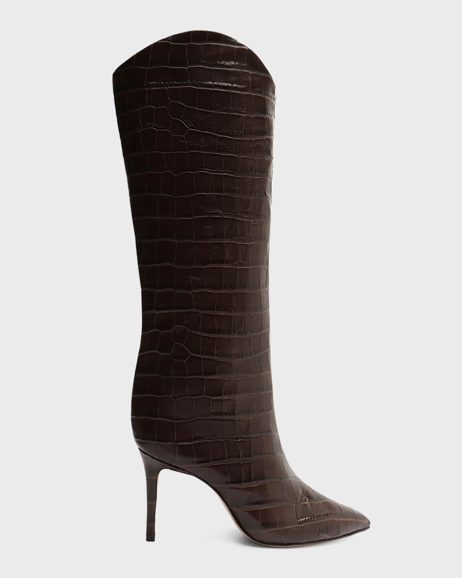 Schutz Maryana Croco Stiletto Tall Boots Neiman Marcus