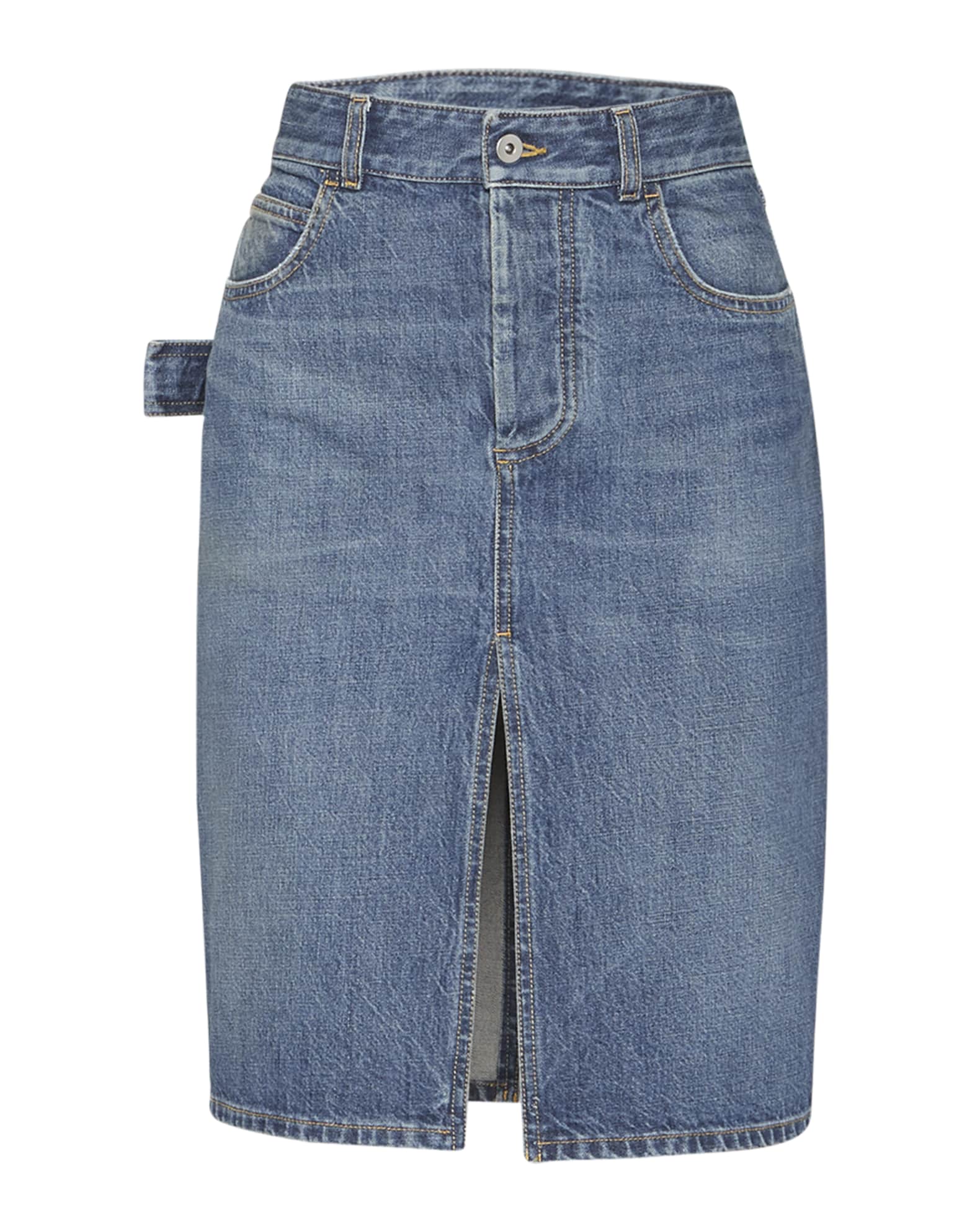 Bottega Veneta Denim Midi Skirt