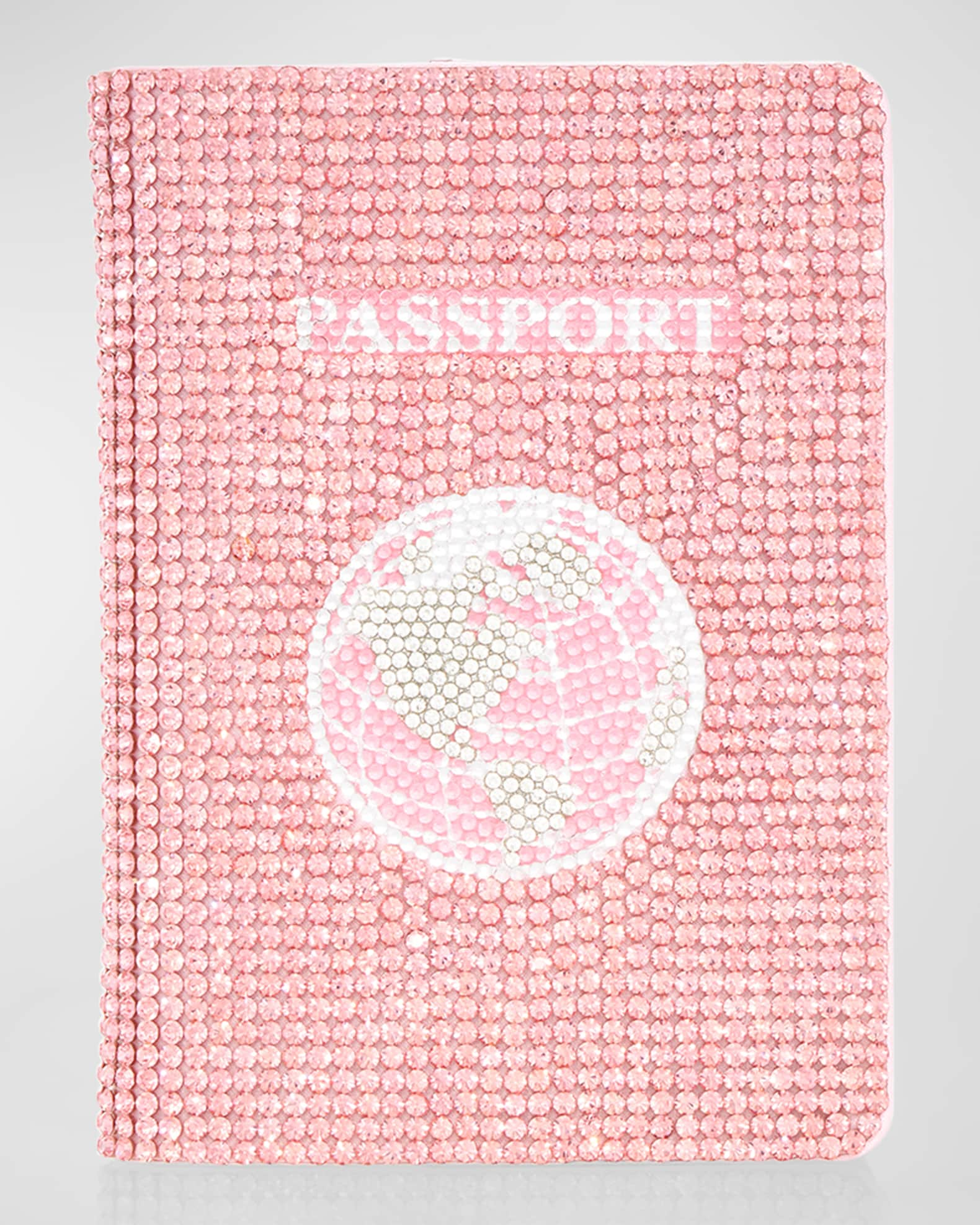 Modern Distressed Leather Luxury Gold Monogram Passport Holder