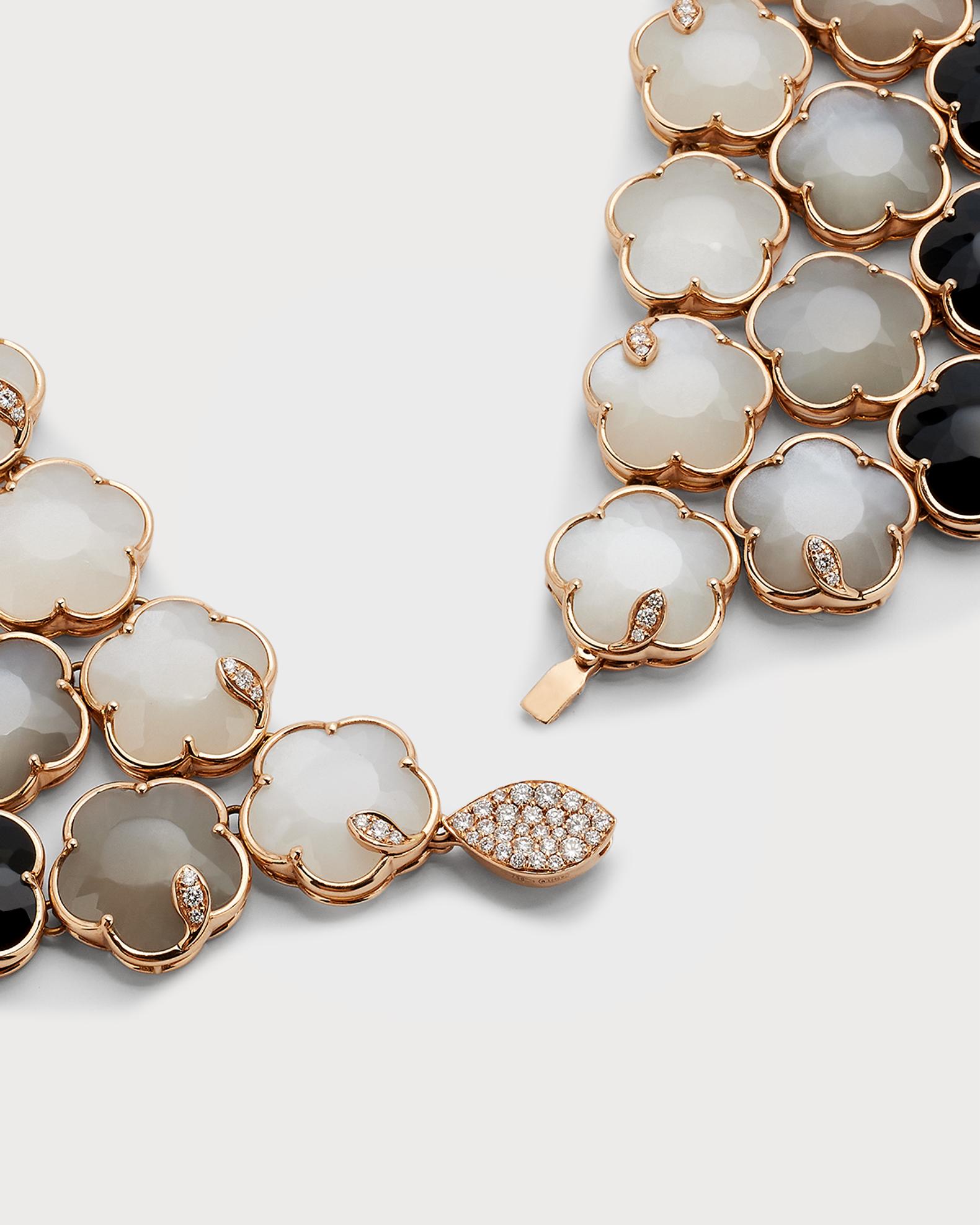 Pasquale Bruni Bouquet Lunaire Collier in 18k Rose Gold with Grey and ...