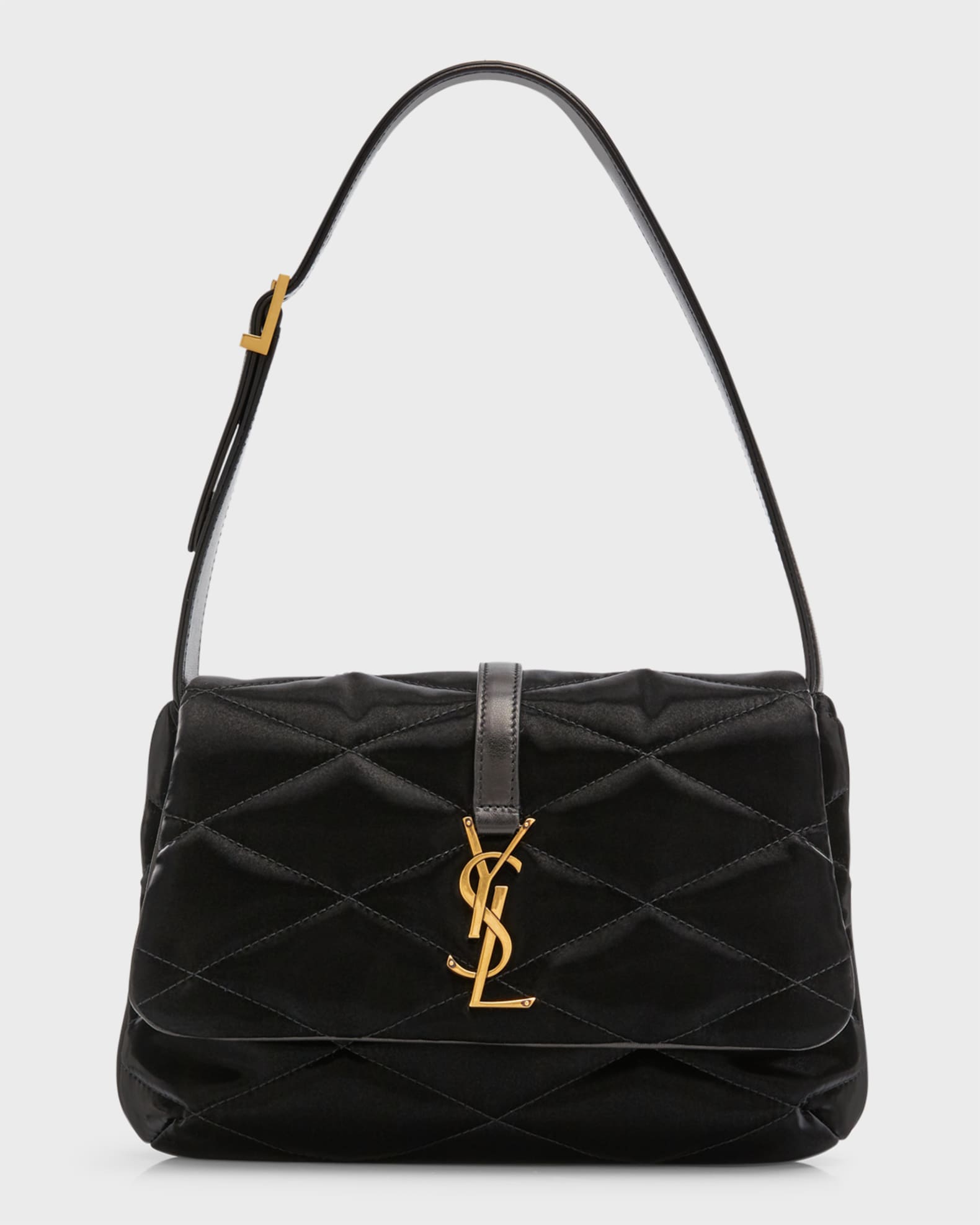 Authentic large NWT YSL Saint Laurent quilted flap Vicky Shoulder