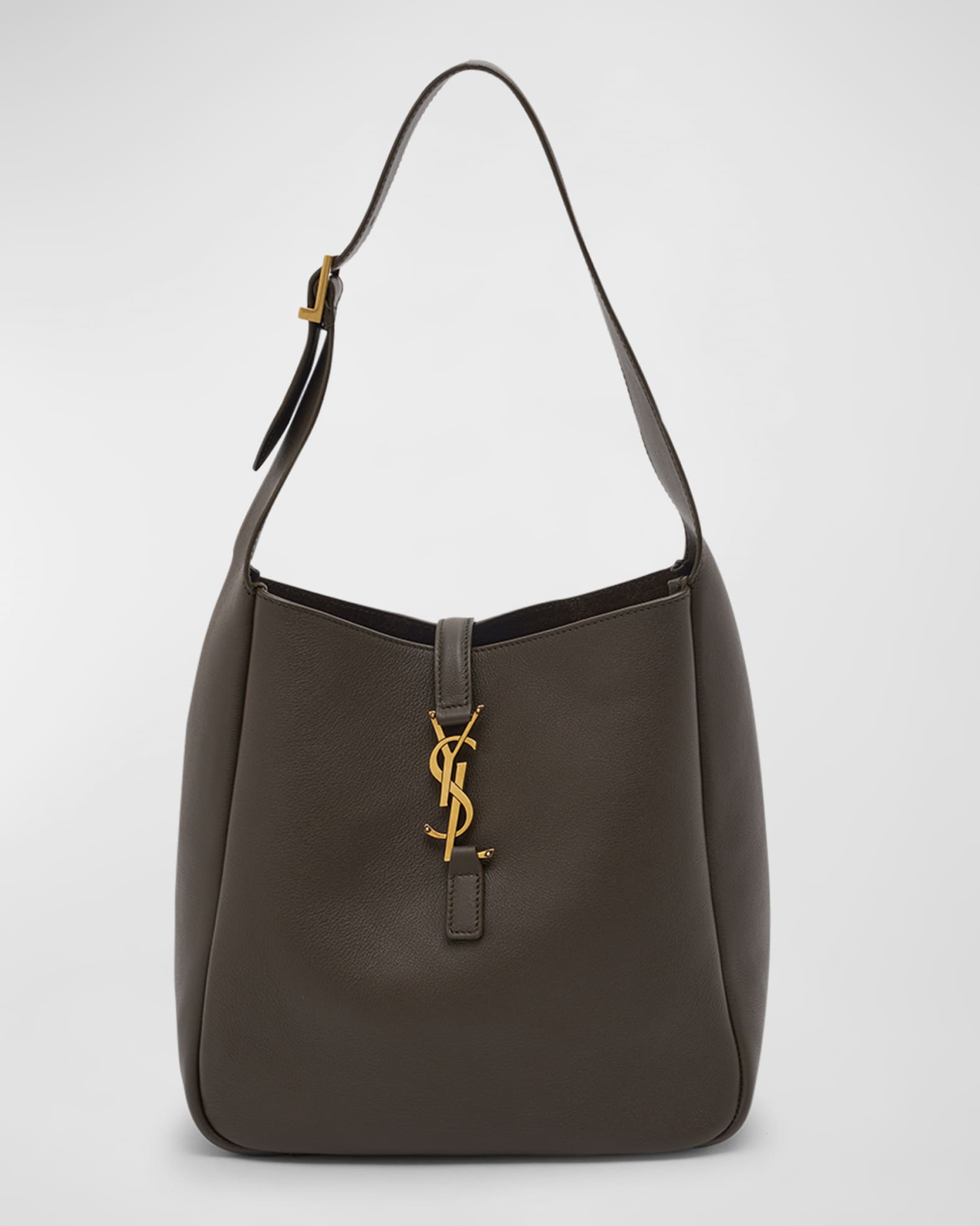 Le 5 A 7 Small Leather Shoulder Bag in Neutrals - Saint Laurent