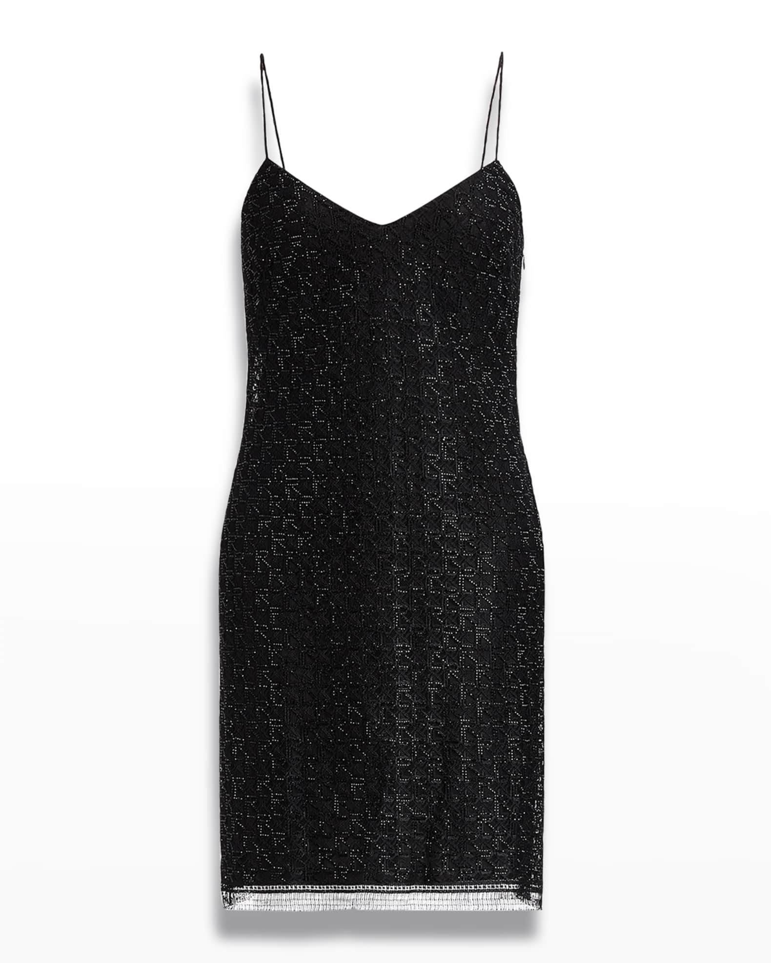 Ralph Lauren Collection Colin Logo Beaded Mini Dress | Neiman Marcus