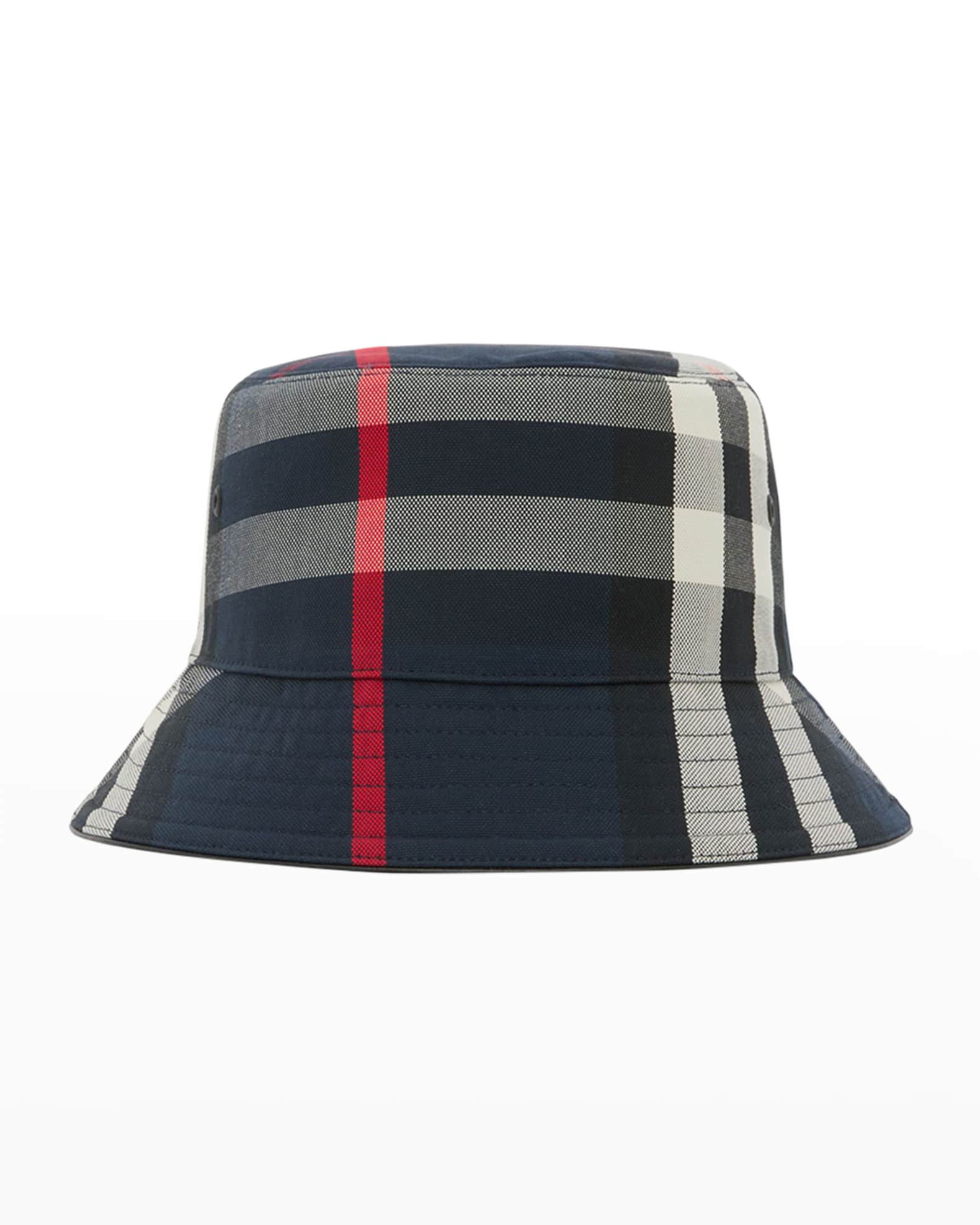 Burberry Men's Exploded Check Bucket Hat | Neiman Marcus