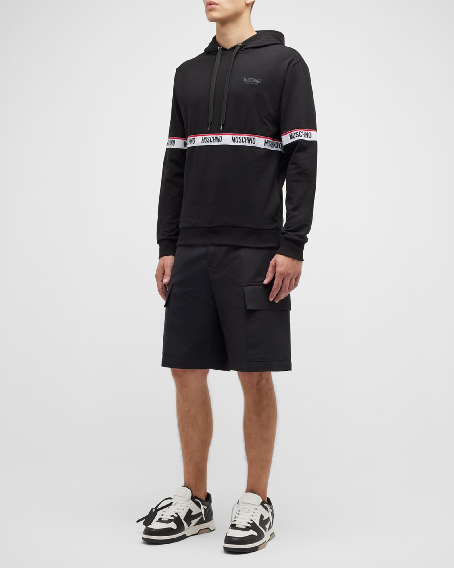 Moschino Men s Logo Tape Pullover Hoodie Neiman Marcus
