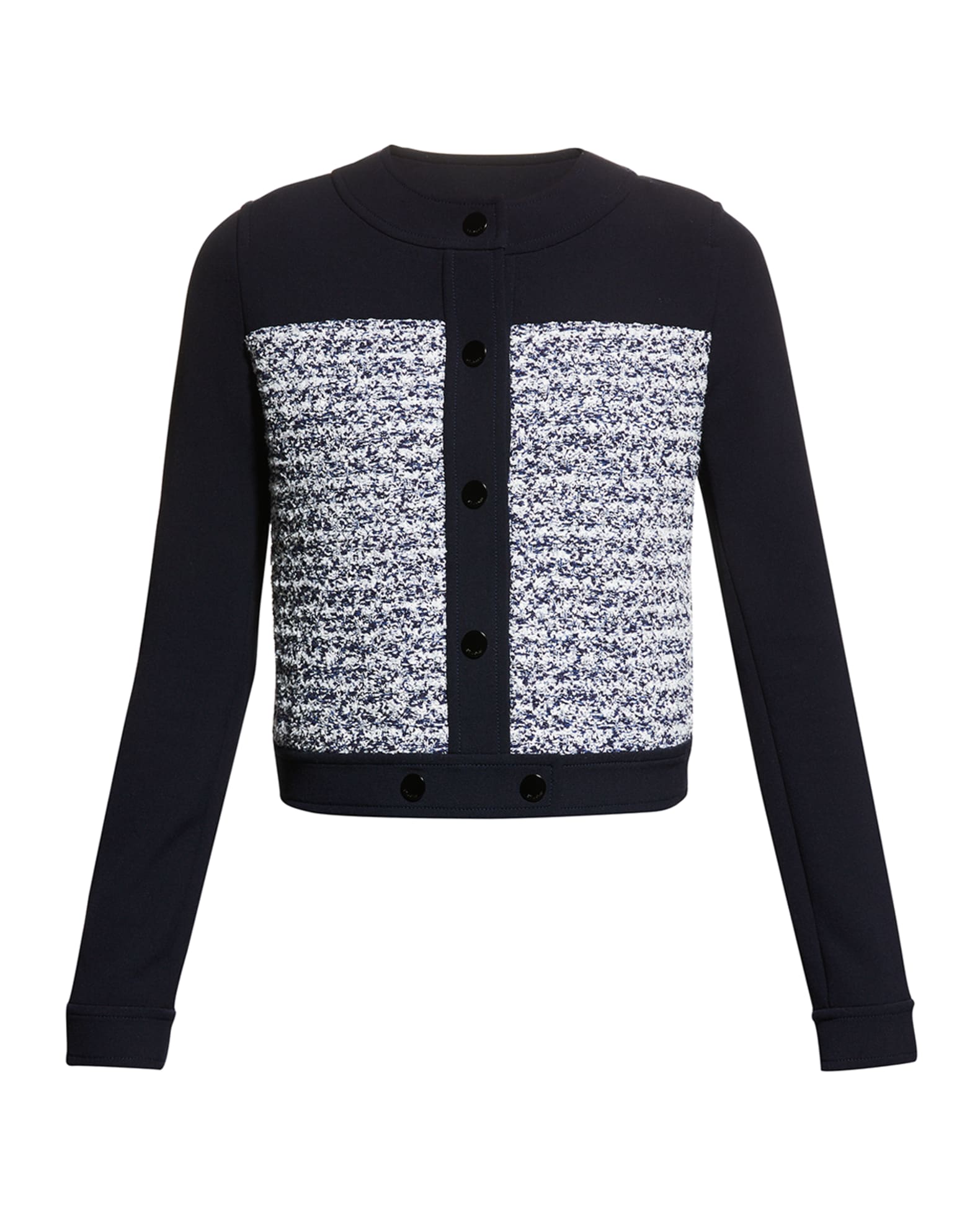 RUFFLE DETAILED CREPE CROP JACKET