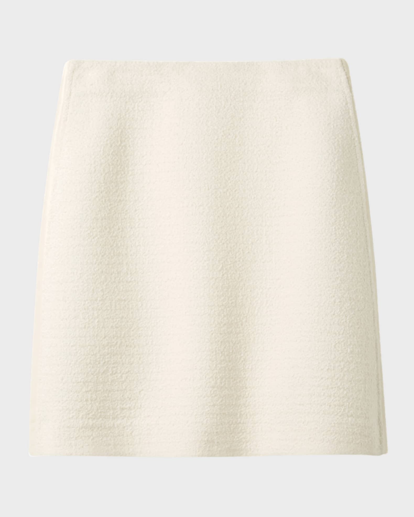 St. John Vegan Leather Side-Stripe Tweed Mini Skirt