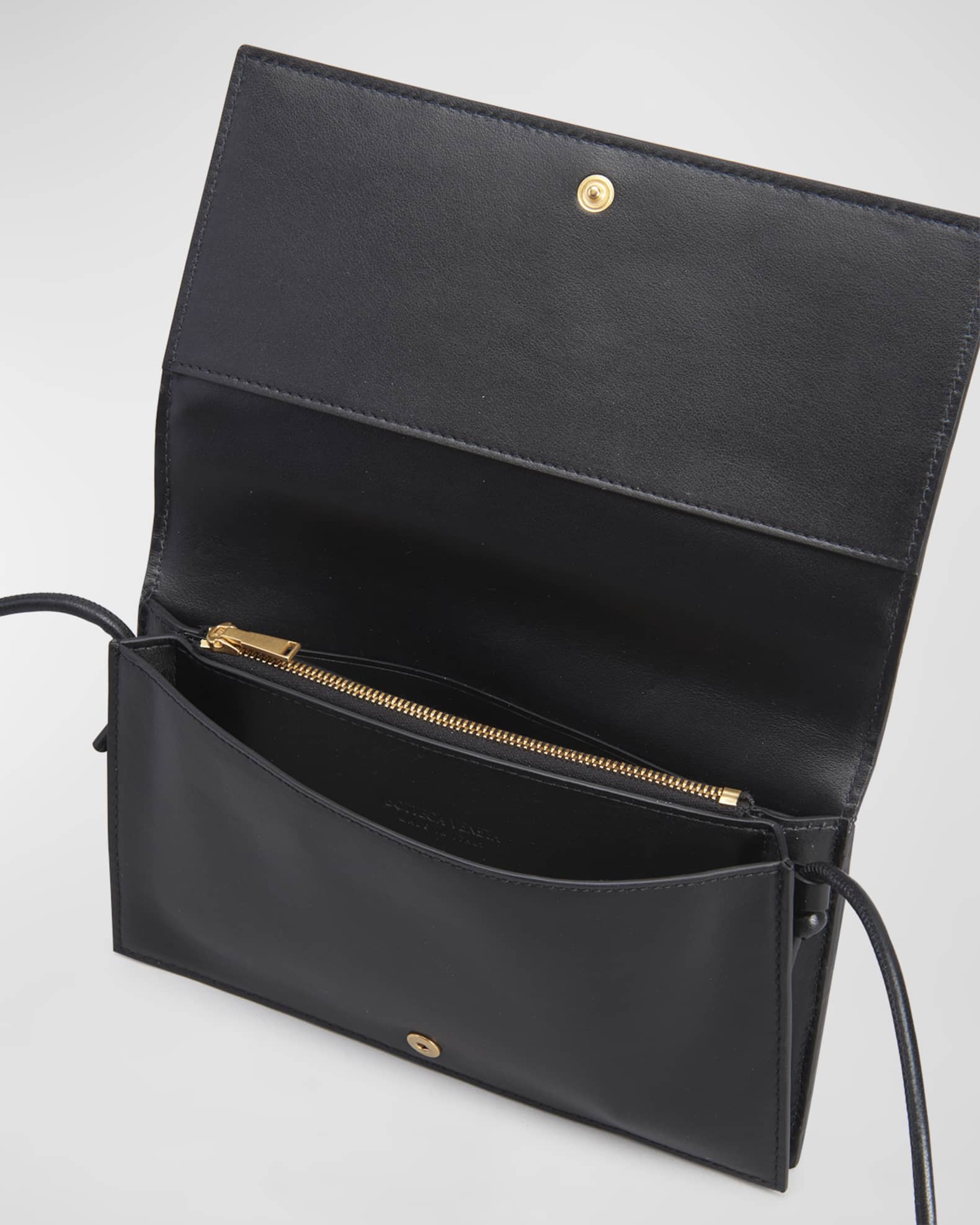 Neiman Marcus Intrecciato Weave Leather Wallet - Black Wallets