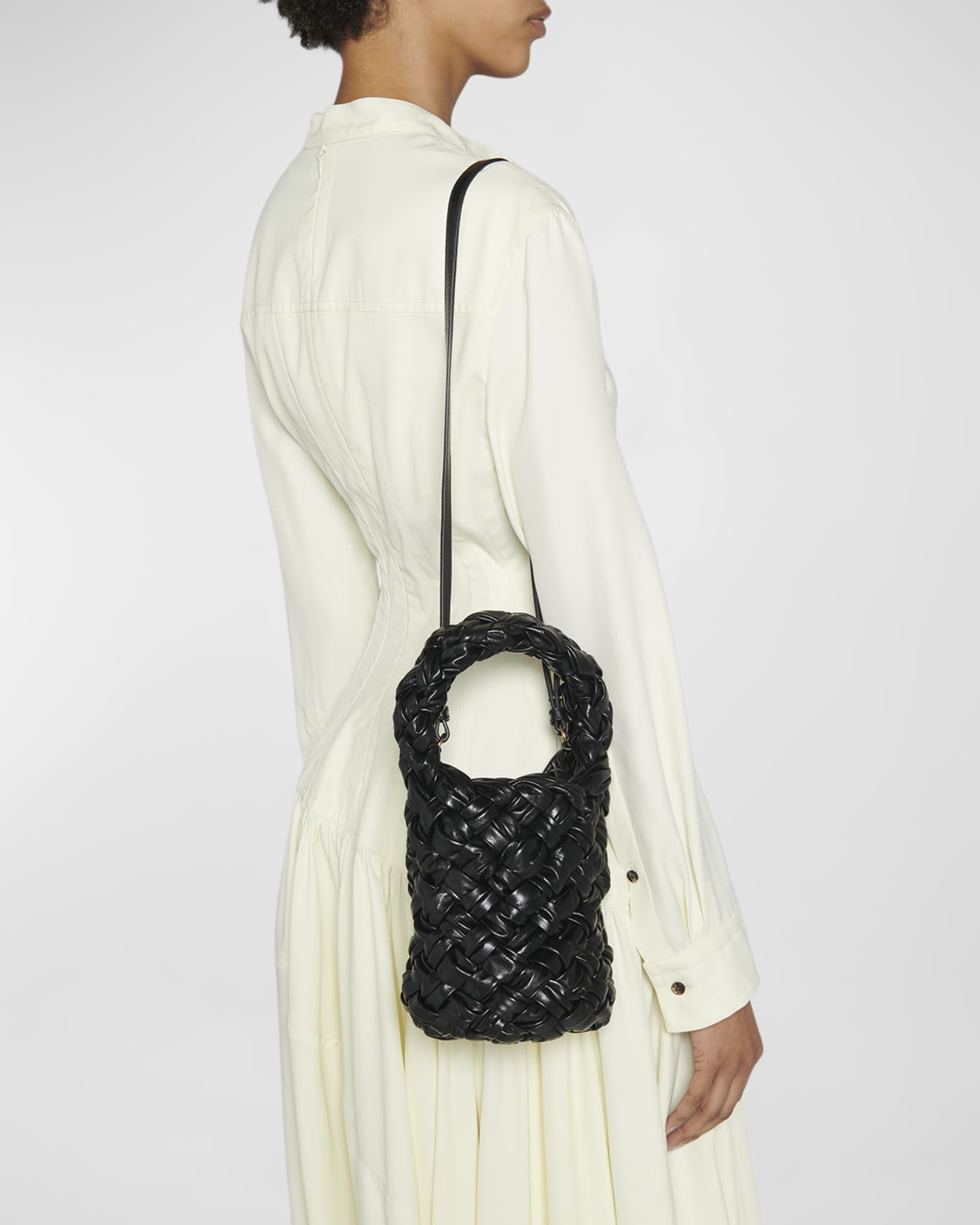 Bottega Veneta Kalimero Mini Intrecciato Pleated Bucket Bag | Neiman Marcus