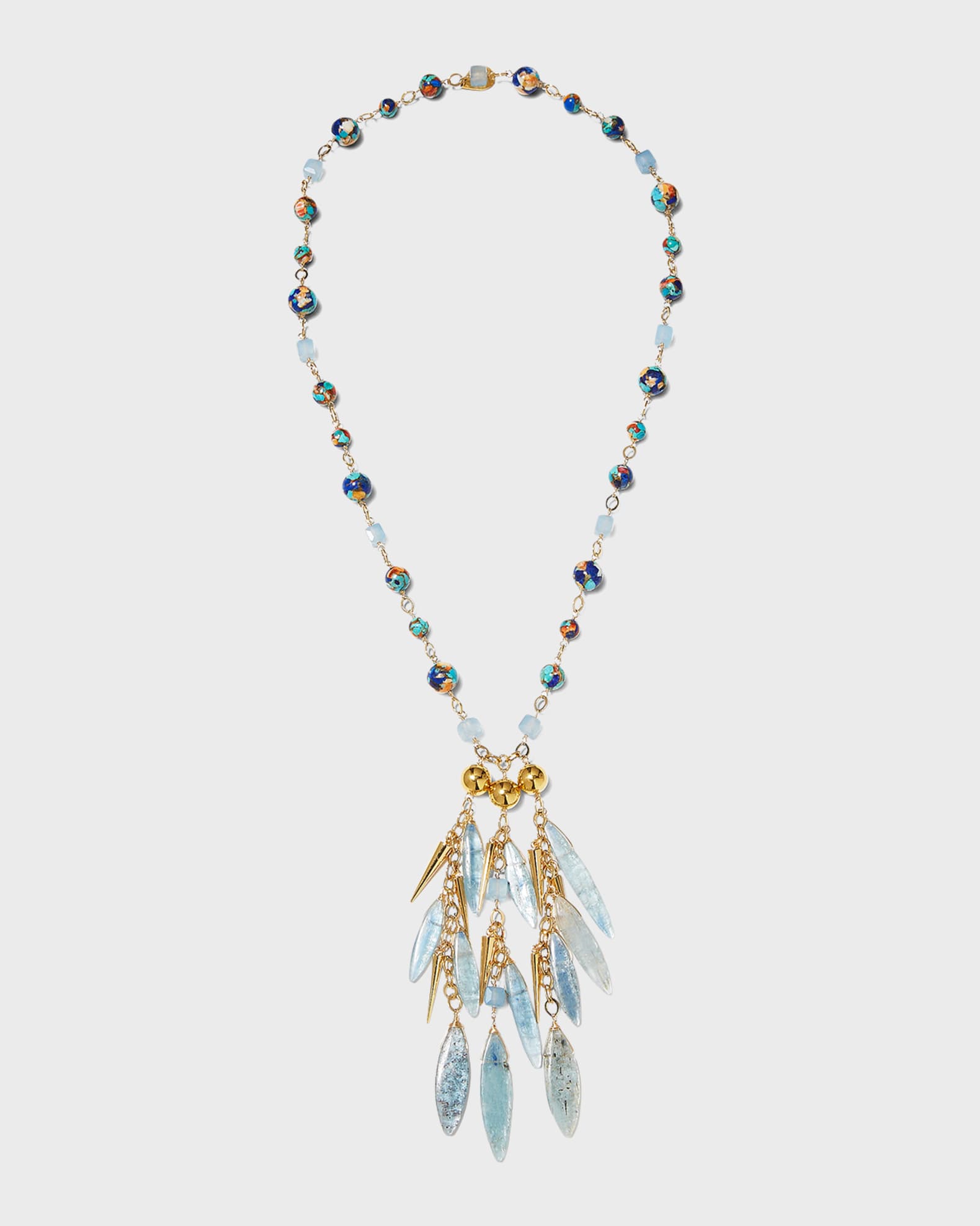 Multicolor Labradorite Spike Necklace 0