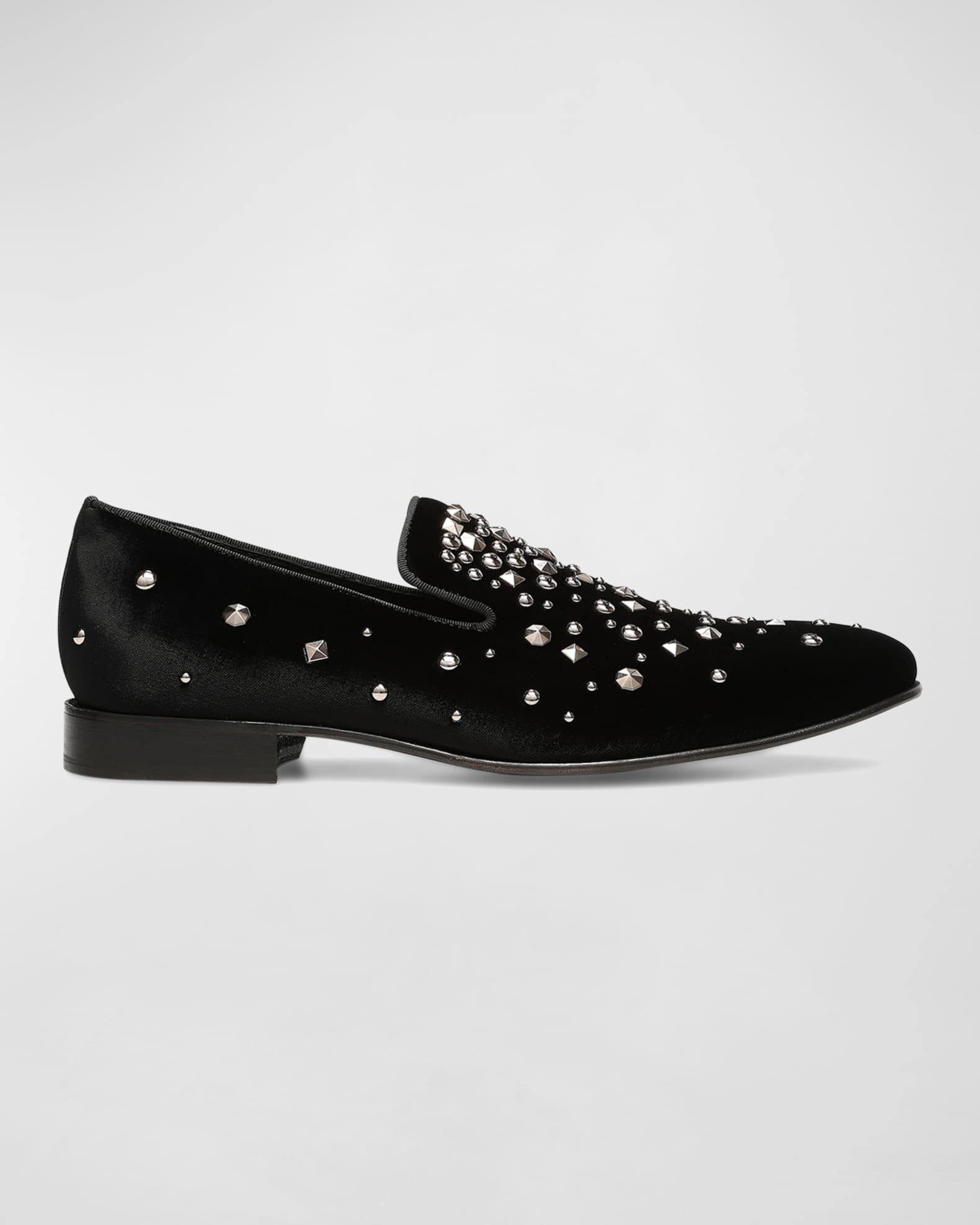 Donald Pliner Men s Mixed Stud Velvet Smoking Slippers Neiman Marcus