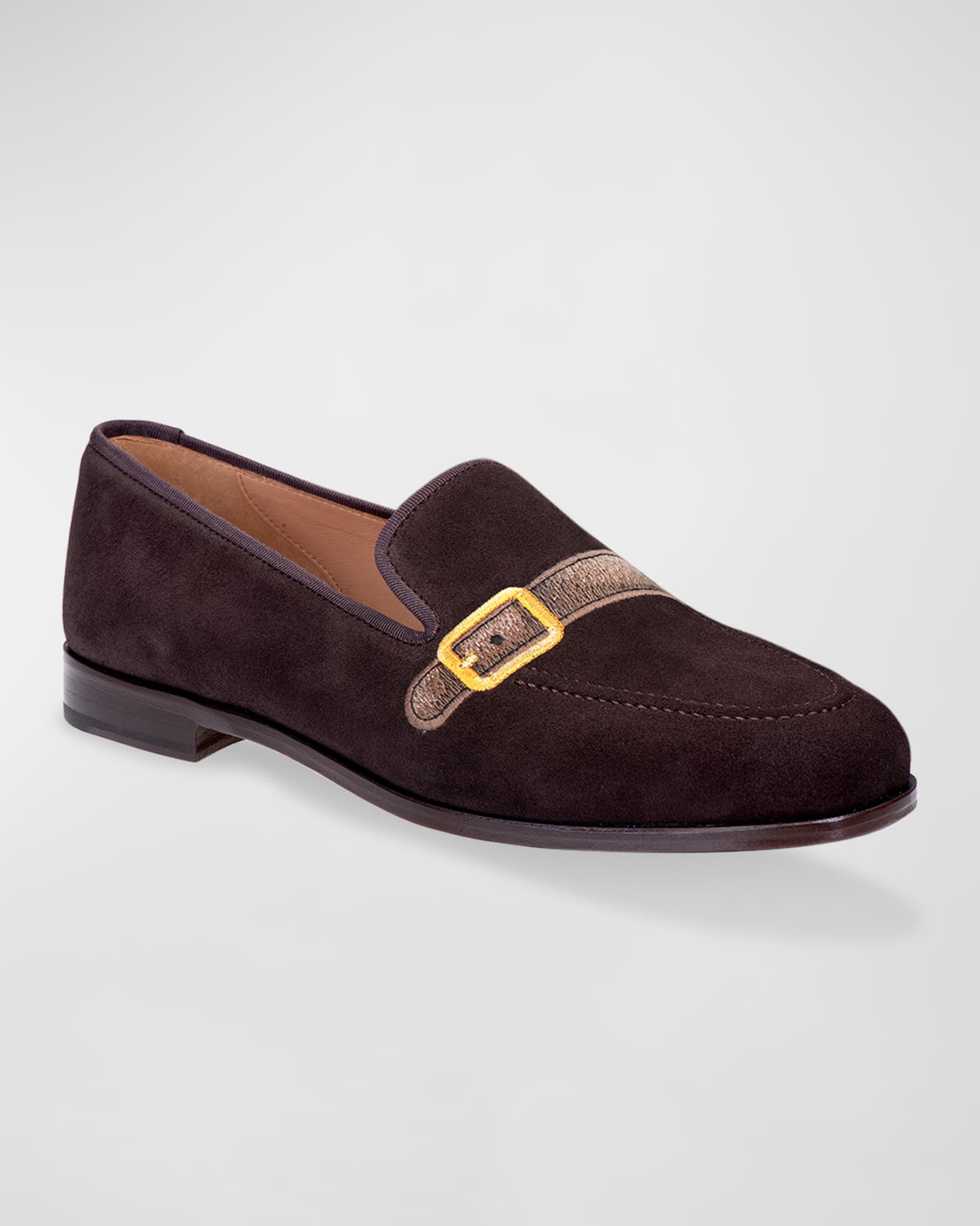 Men's Strapped Embroidered Strap Venetian Slippers 1