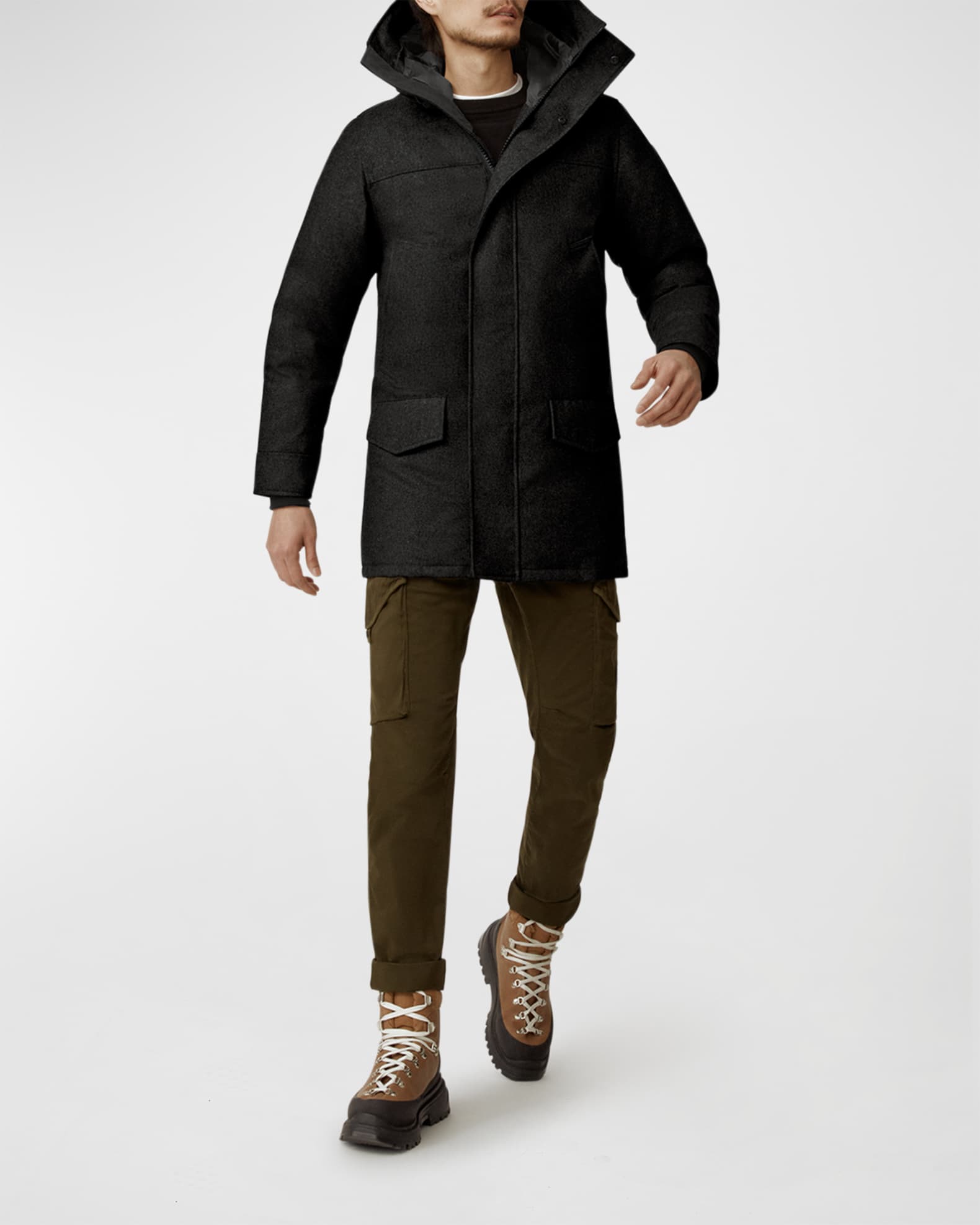 限定モデル  Langford Parka Wool Canada Goose Men's Langford Wool Down Parka | Neiman Marcus