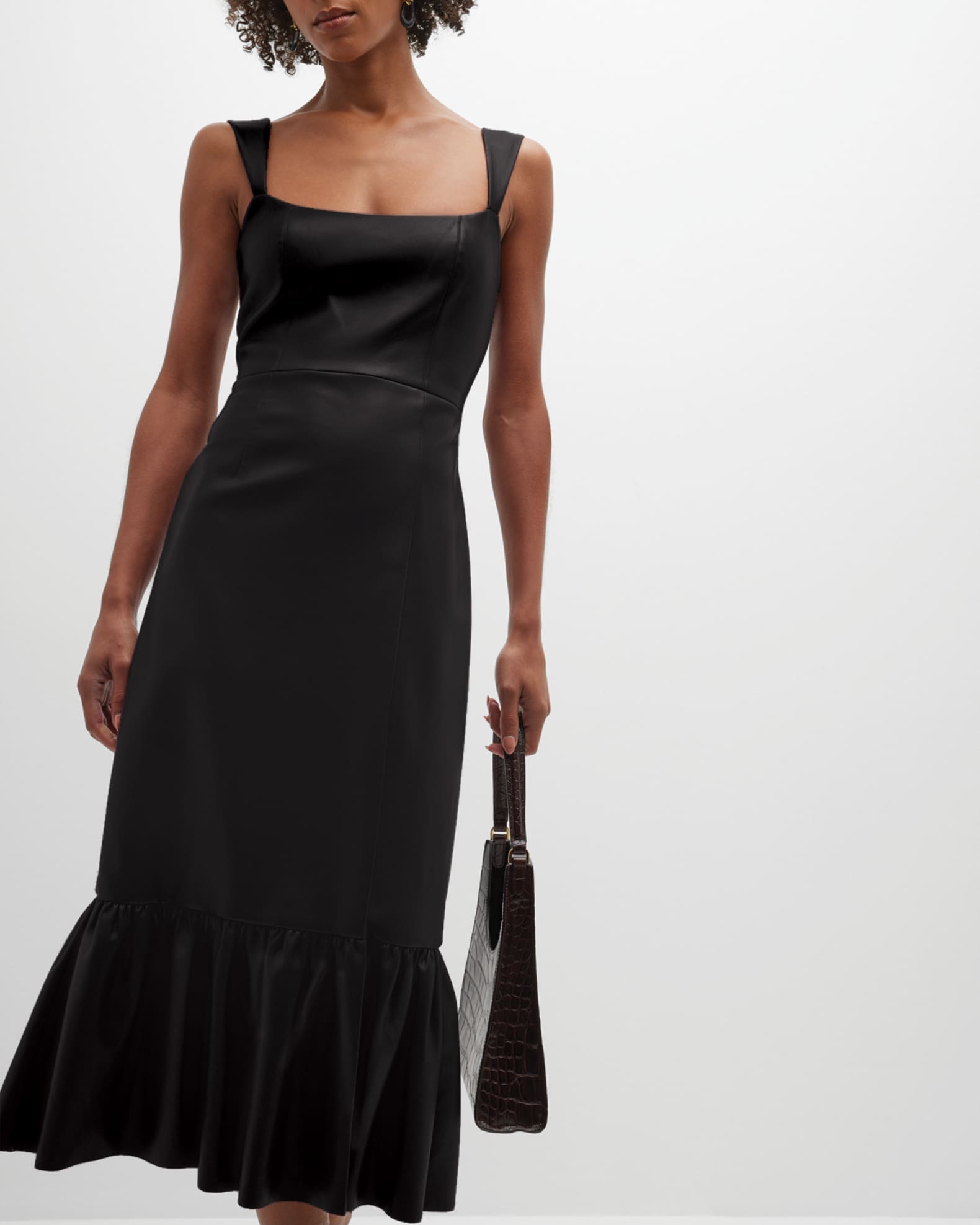 Sachin & Babi Laura Sleeveless Ruffle Midi Dress | Neiman Marcus