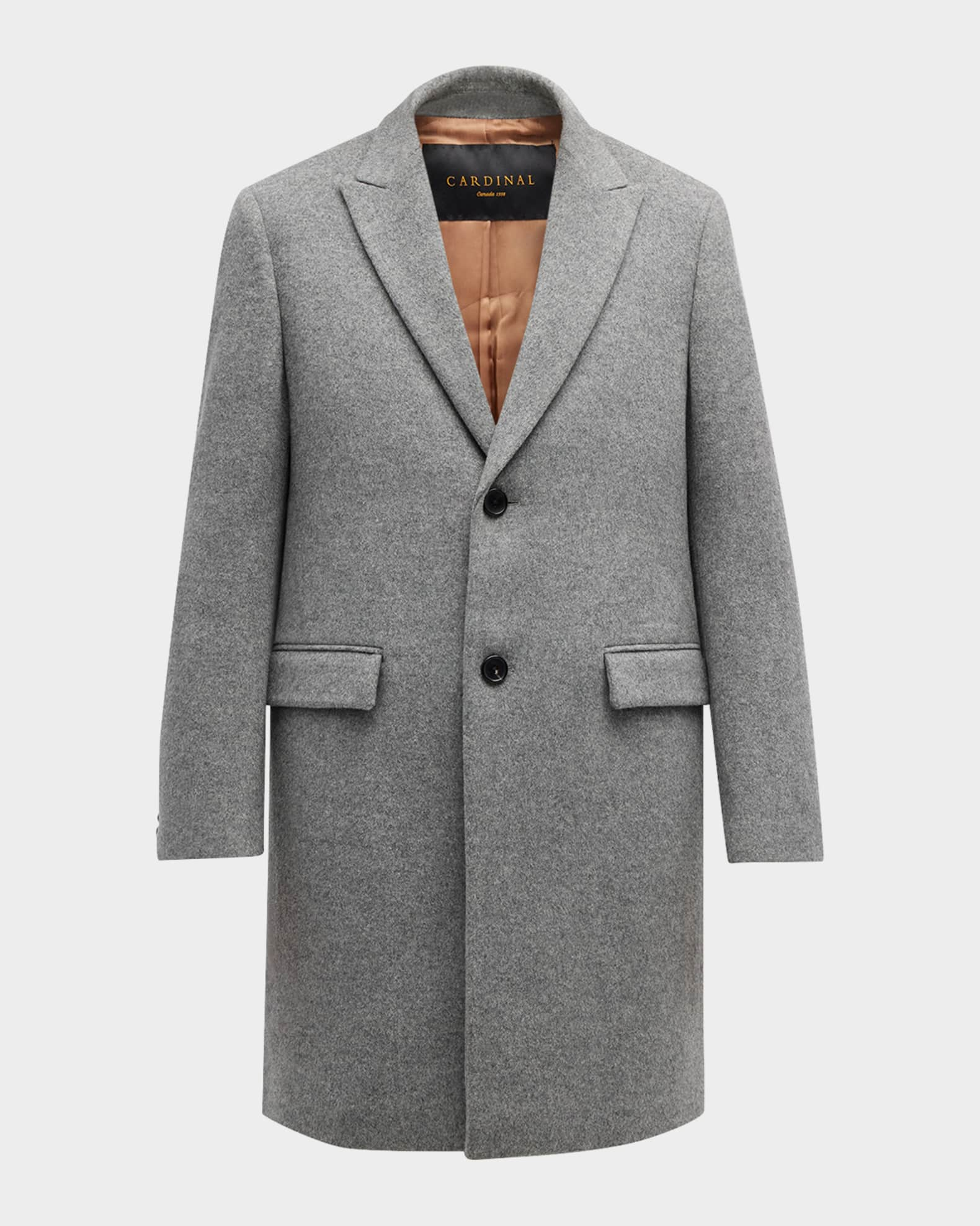 Cardinal of Canada Men's Sutton Peak-Lapel Wool Topcoat | Neiman Marcus