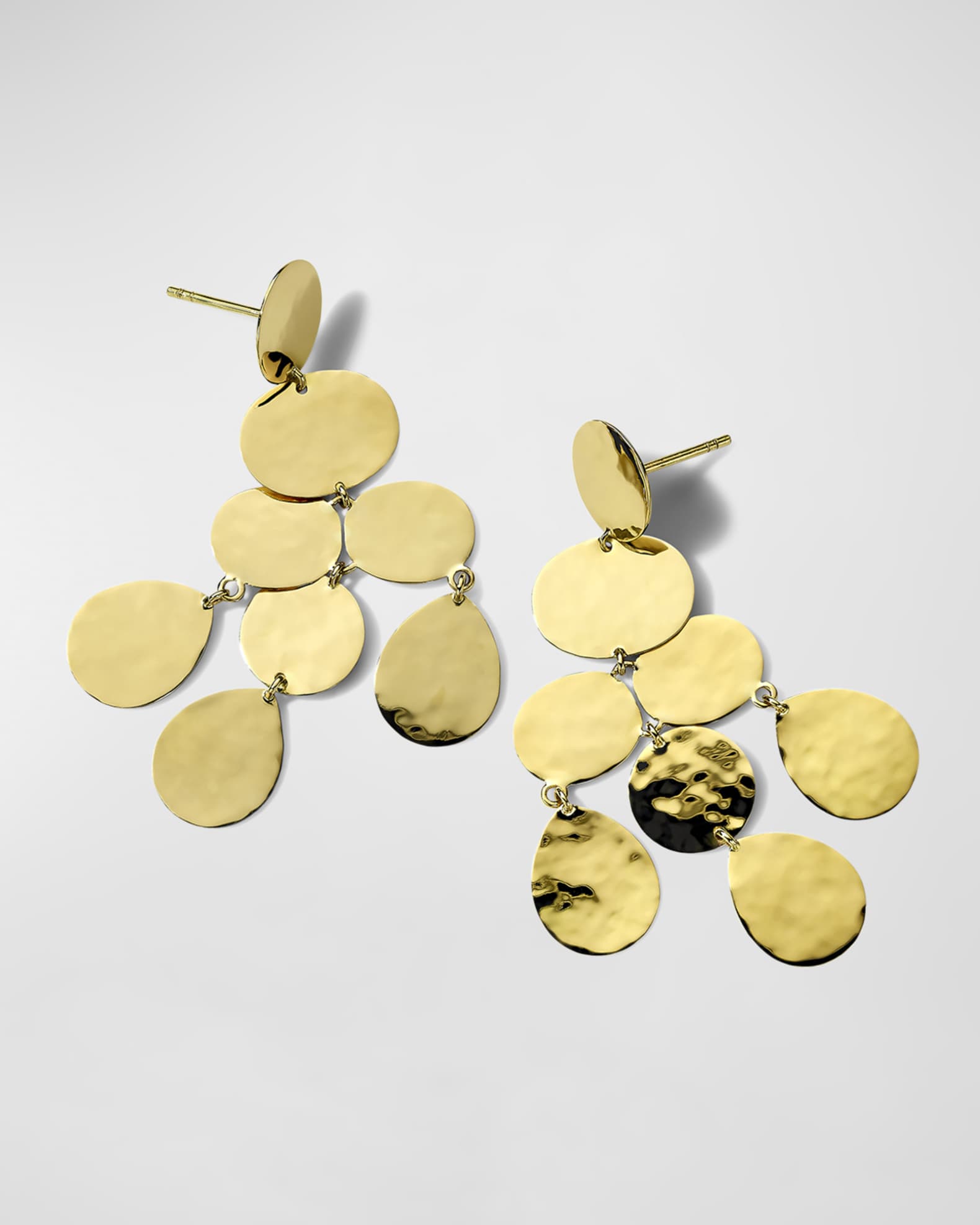 Small Crinkle Chandelier Earrings in 18K Gold 1