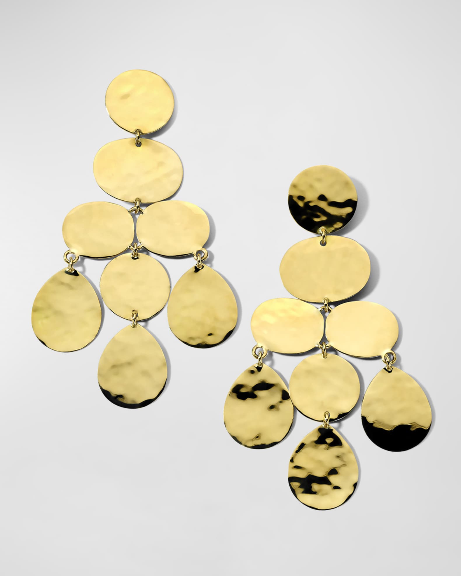 Small Crinkle Chandelier Earrings in 18K Gold 0