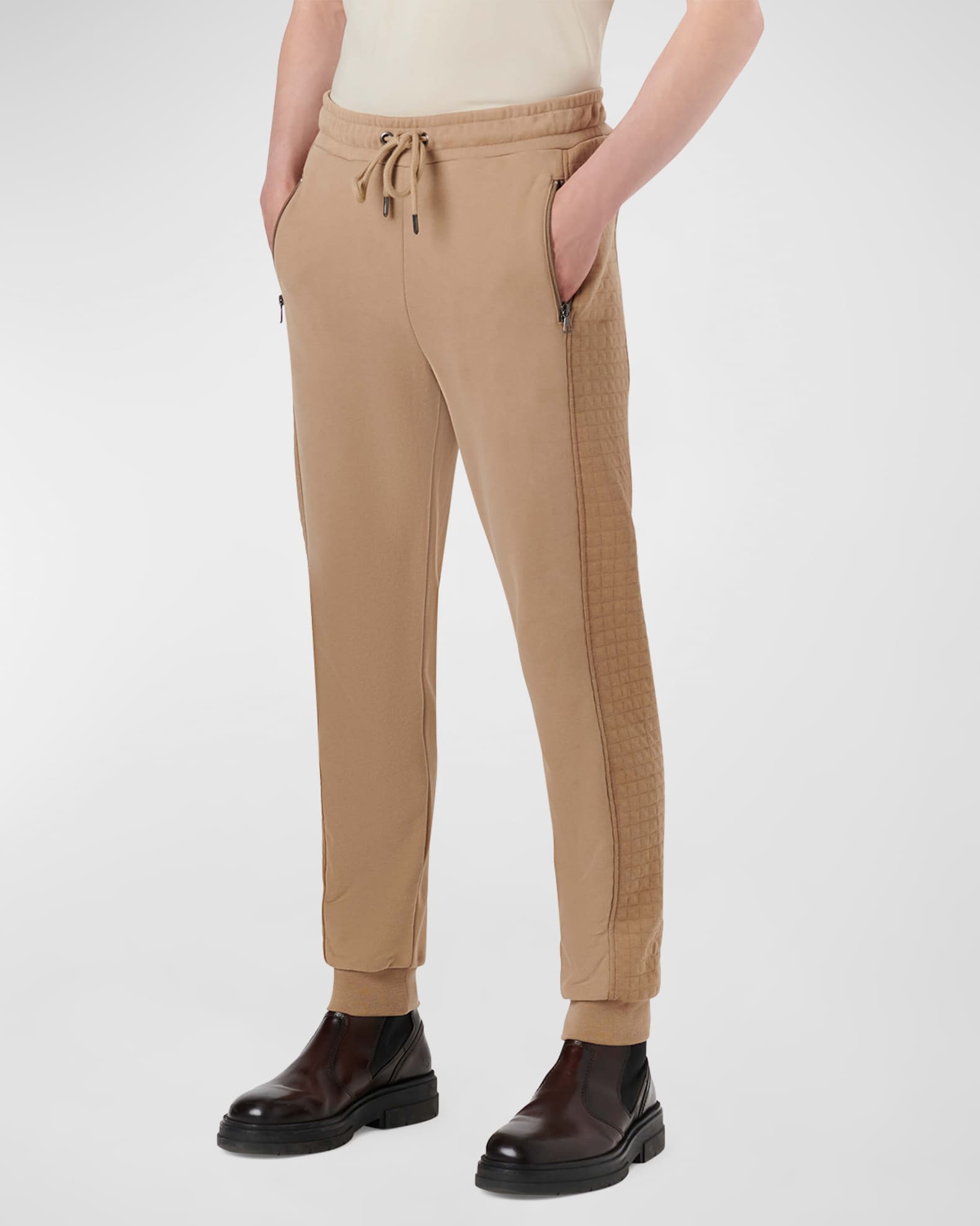 Bugatchi Men's Jogger Pants w/ WaffleKnit Sides Neiman Marcus