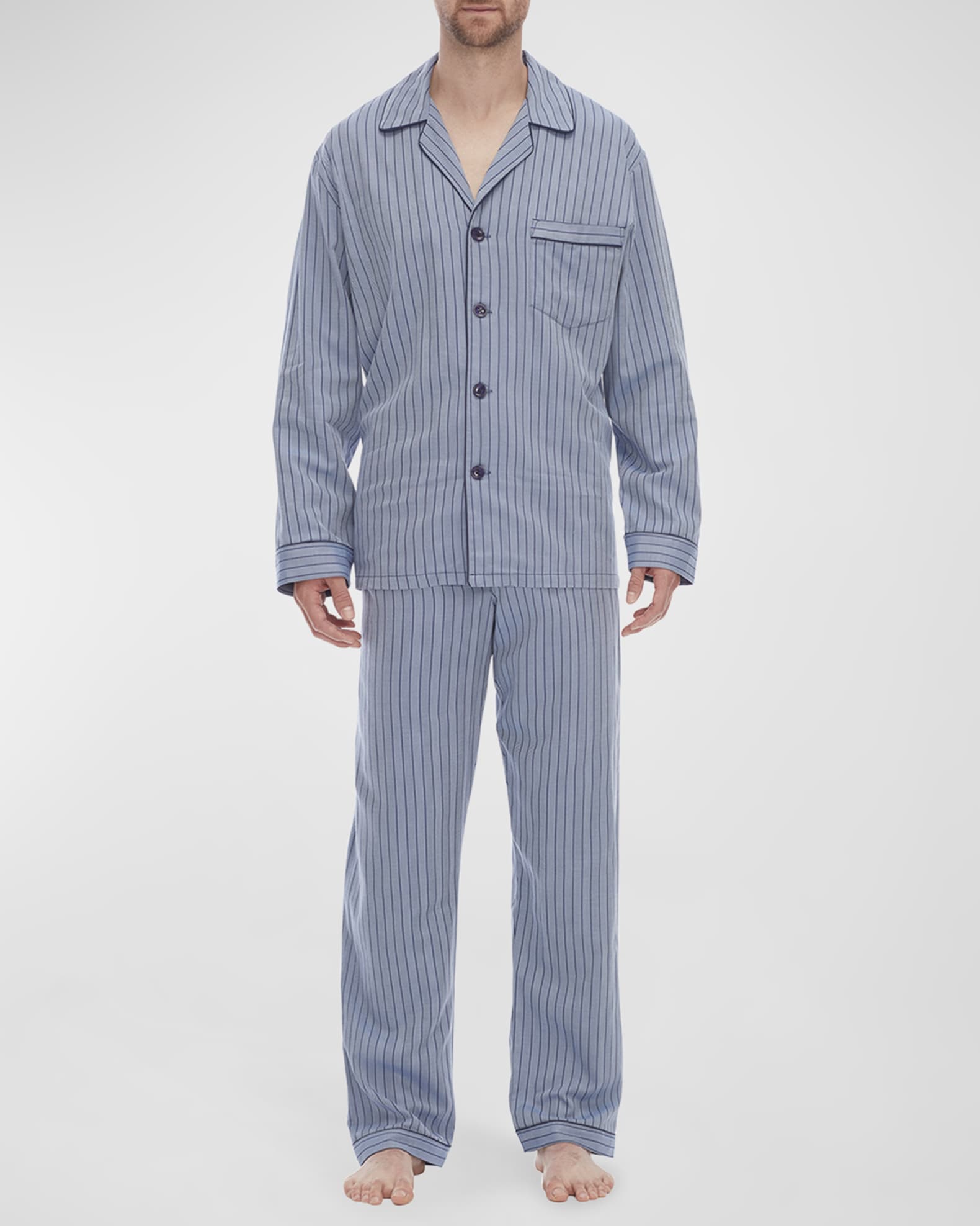 Mens striped pajama set hot sale