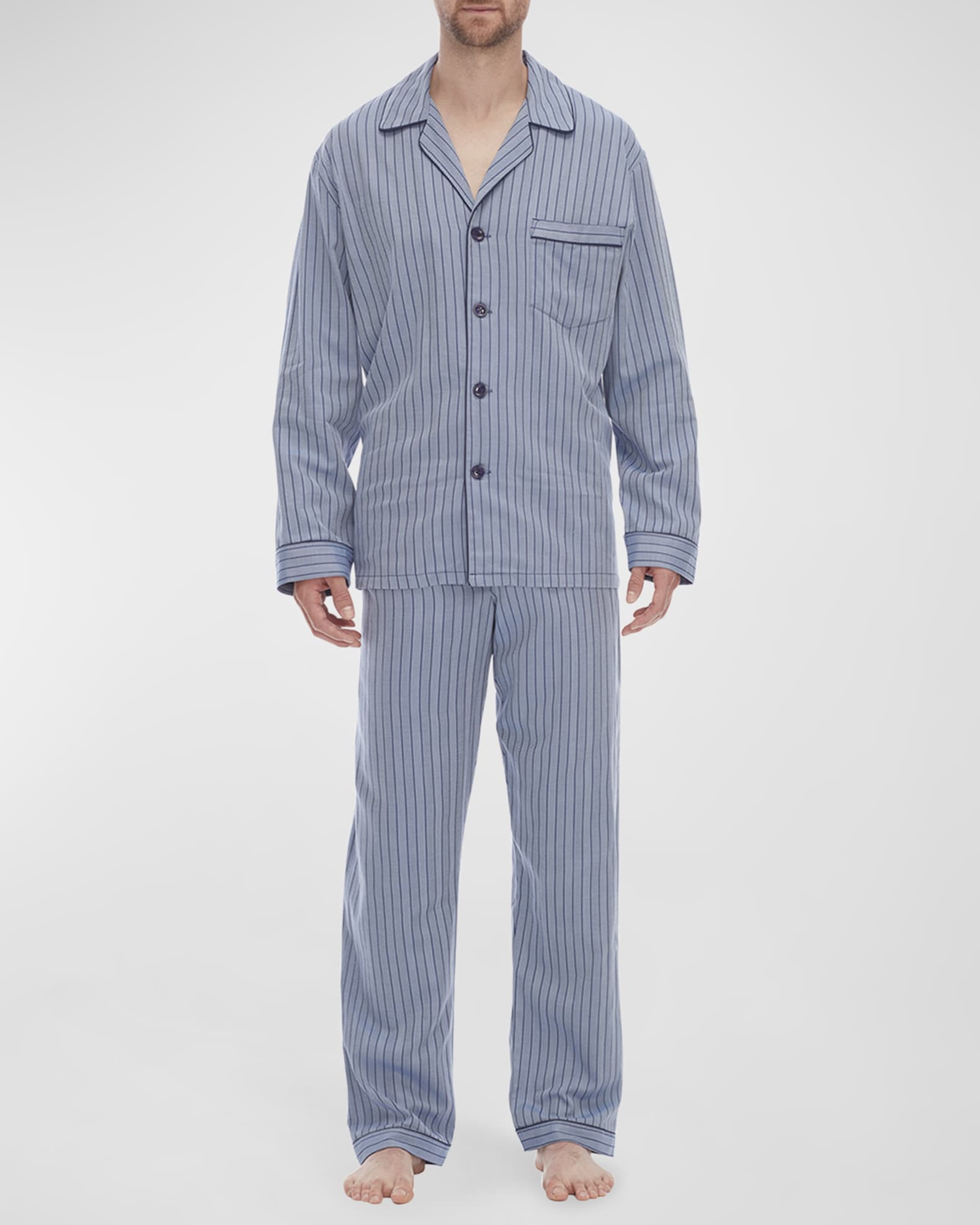 Blue & White Stripe Pajama Set by Majestic International