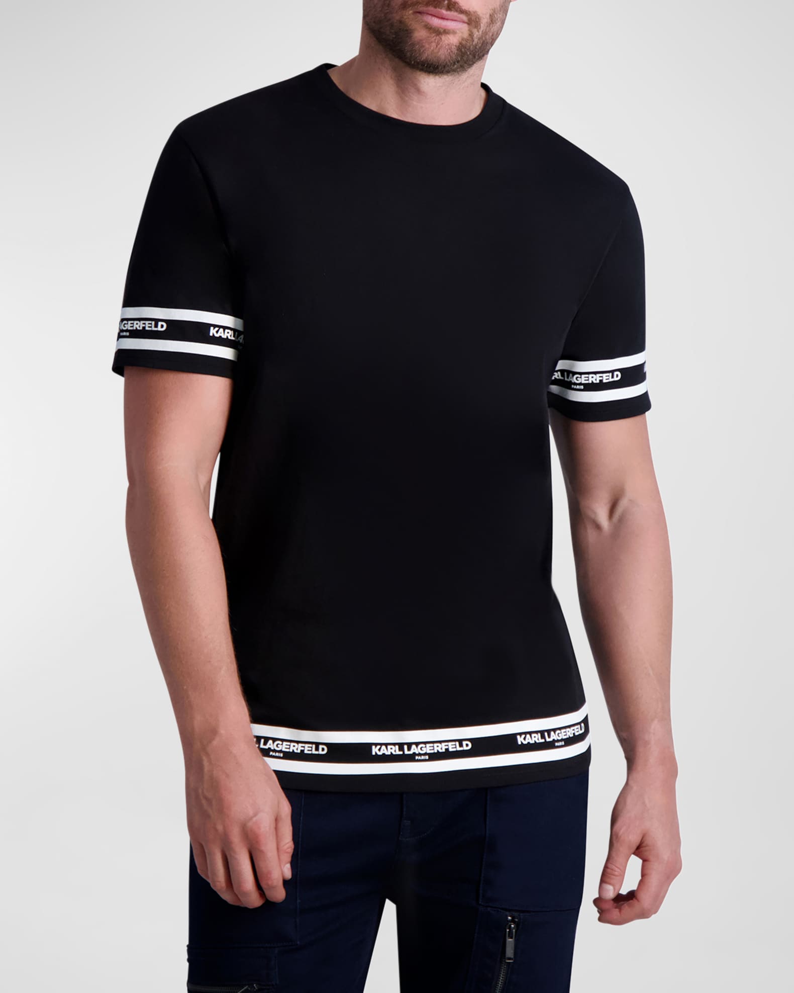 interieur inschakelen Collectief Karl Lagerfeld Paris Men's Logo-Tape Crew T-Shirt | Neiman Marcus
