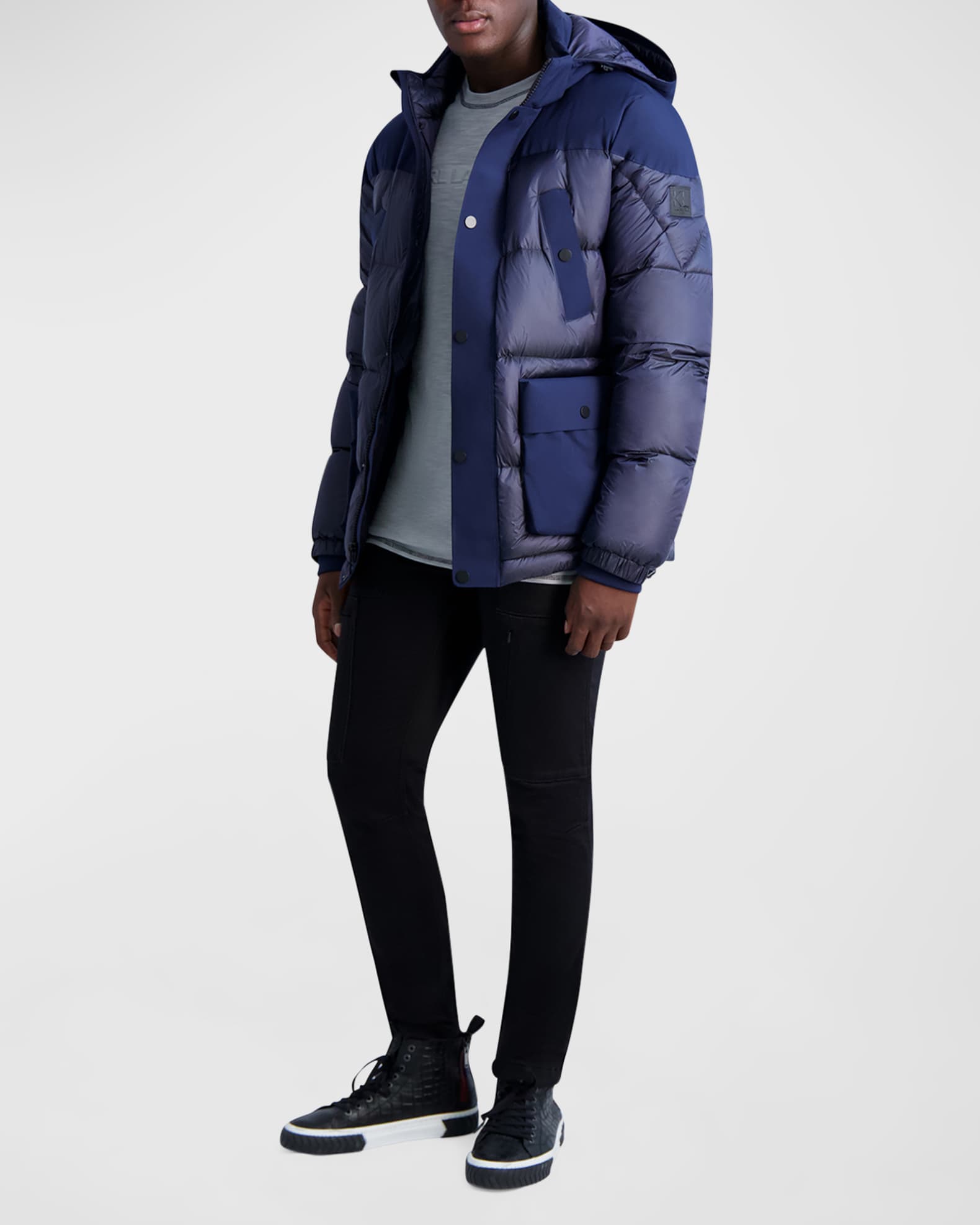 Karl Lagerfeld Paris Men's Reflective Puffer Jacket