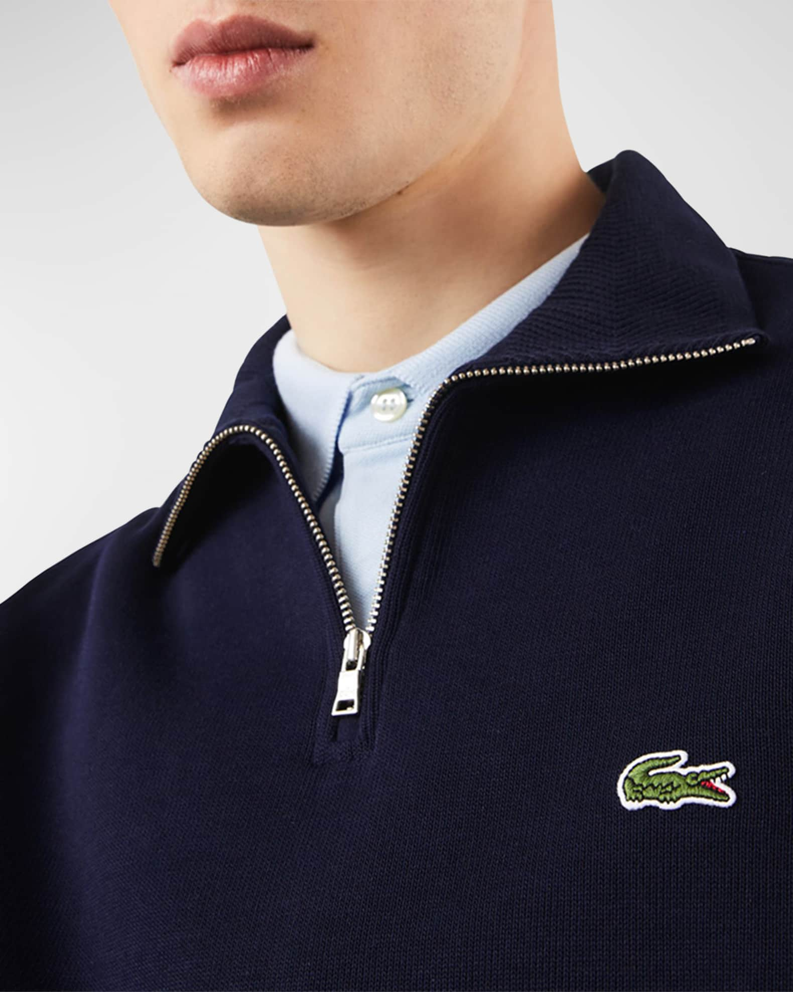 Lacoste Men's Crocodile Quarter-Zip Sweatshirt | Neiman Marcus