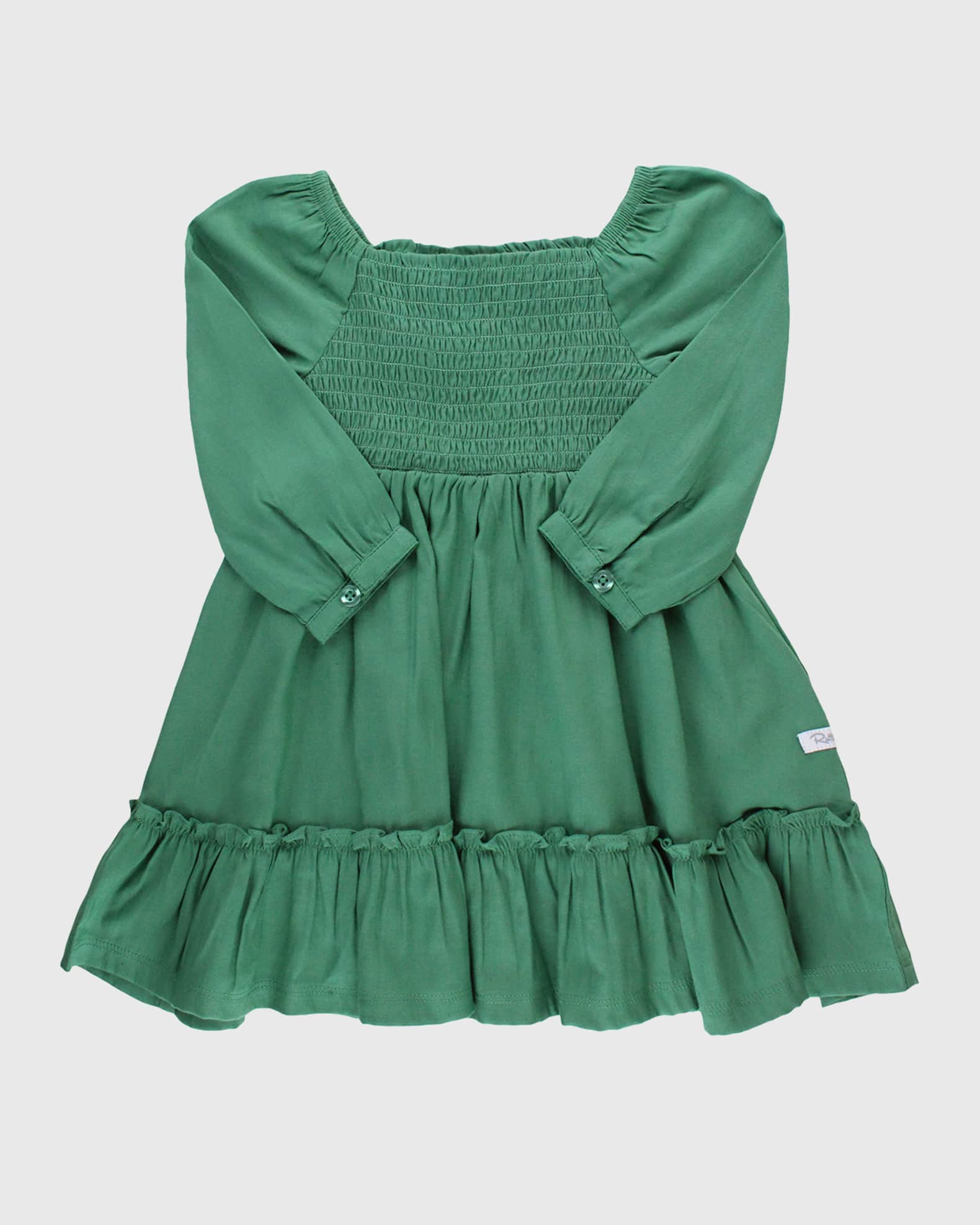 RuffleButts Girl's Smocked Woven Ruffle Dress, Size 3M-8 | Neiman Marcus