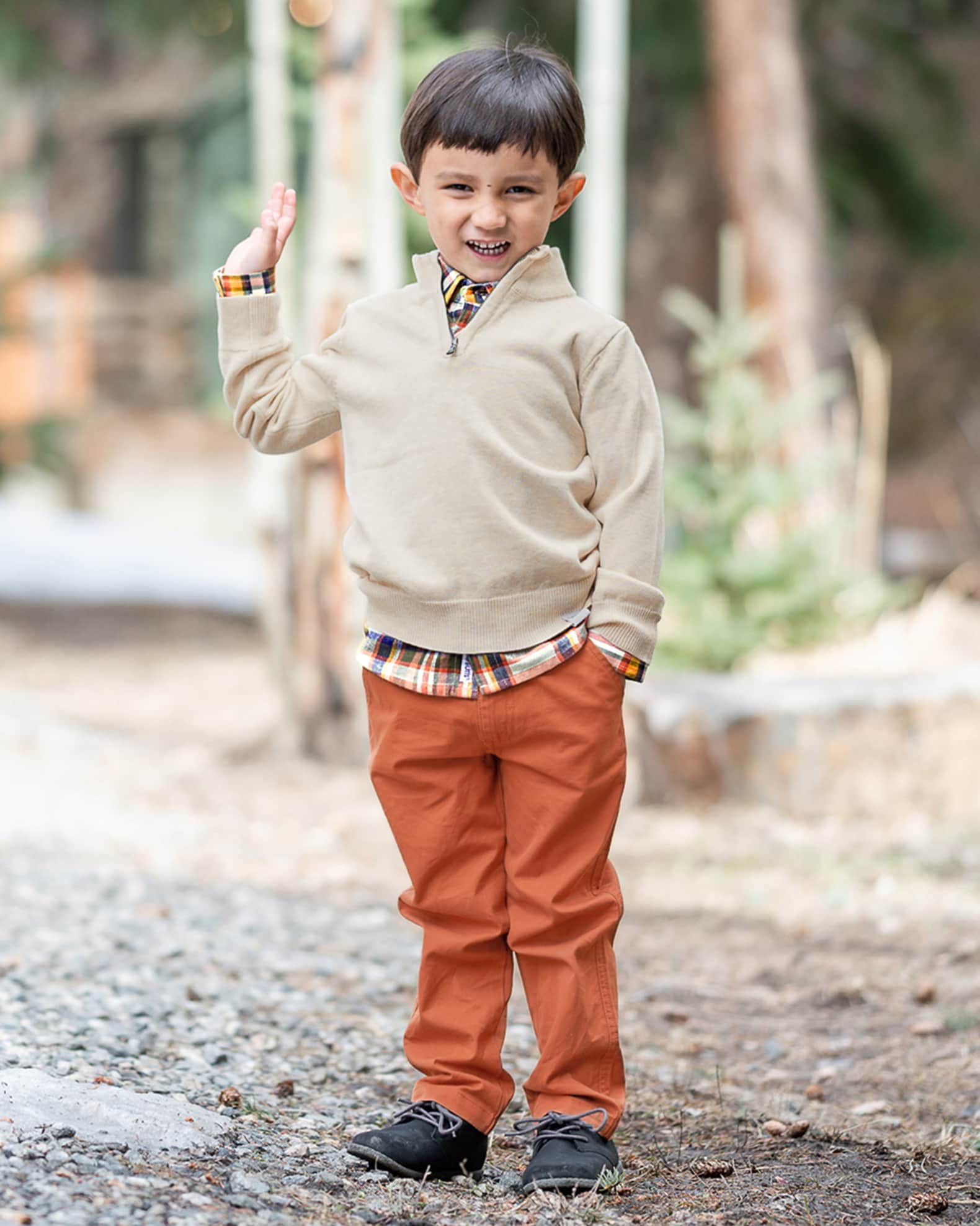 RuggedButts Boy s Oatmeal Quarter Zip Sweater Size 3M 8 Neiman