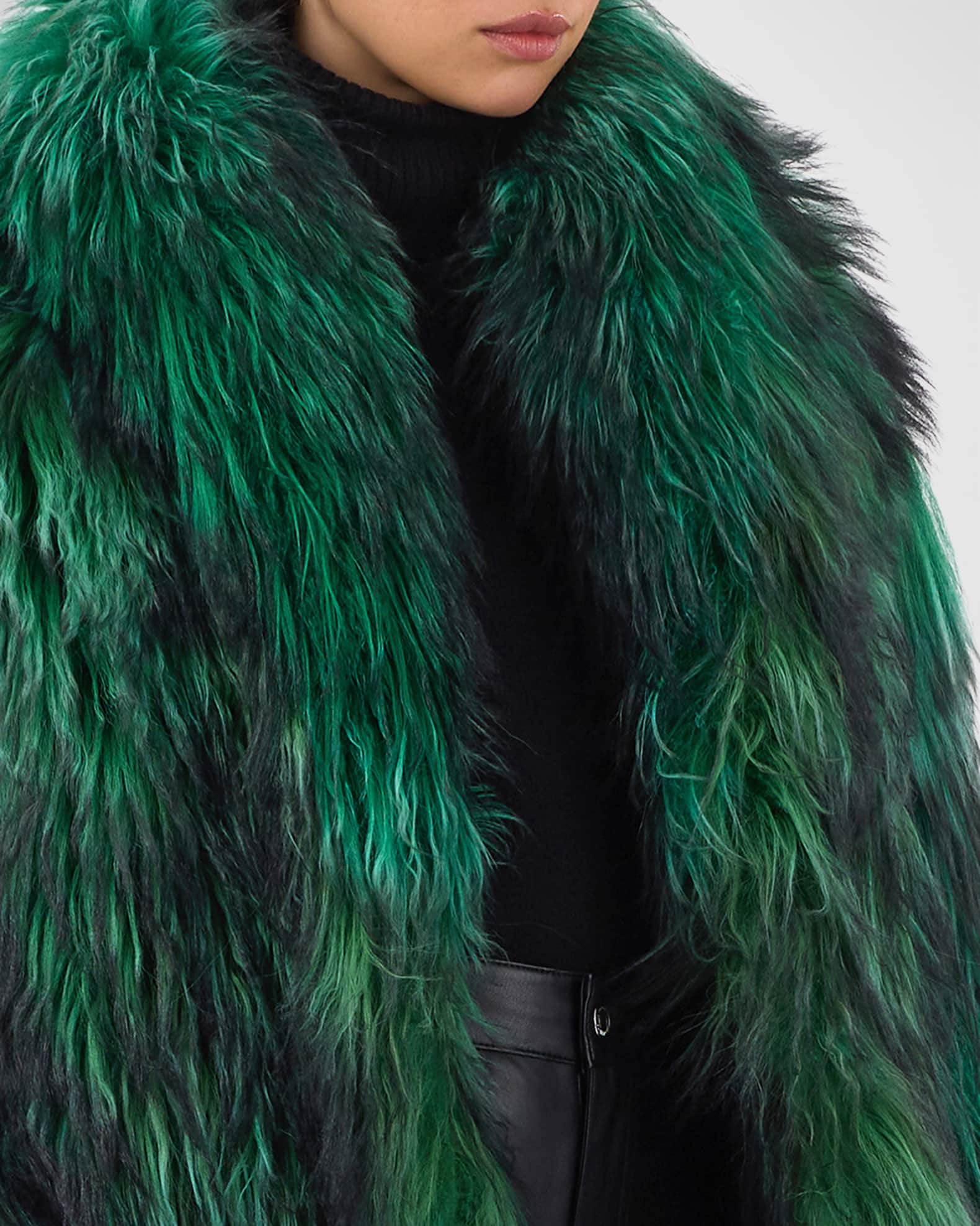 Gorski LongHair Goat Fur Jacket Neiman Marcus