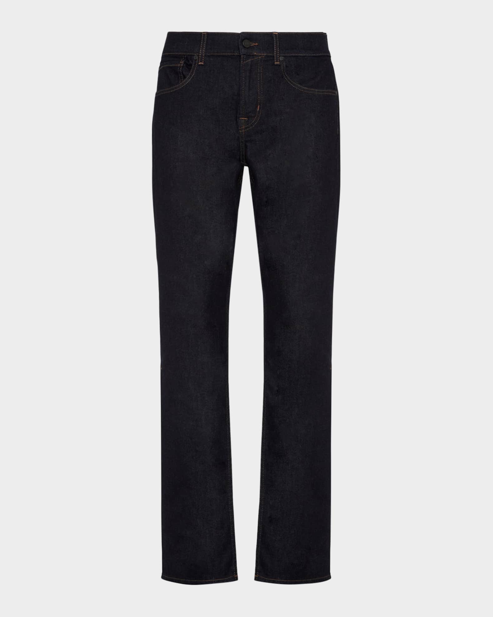 デニム・ジーパン SEVEN FOR ALL MANKIND JEANS (JSP0C320NG BLACK) 7 for all mankind Men's Luxe Performance Straight-Leg Jeans