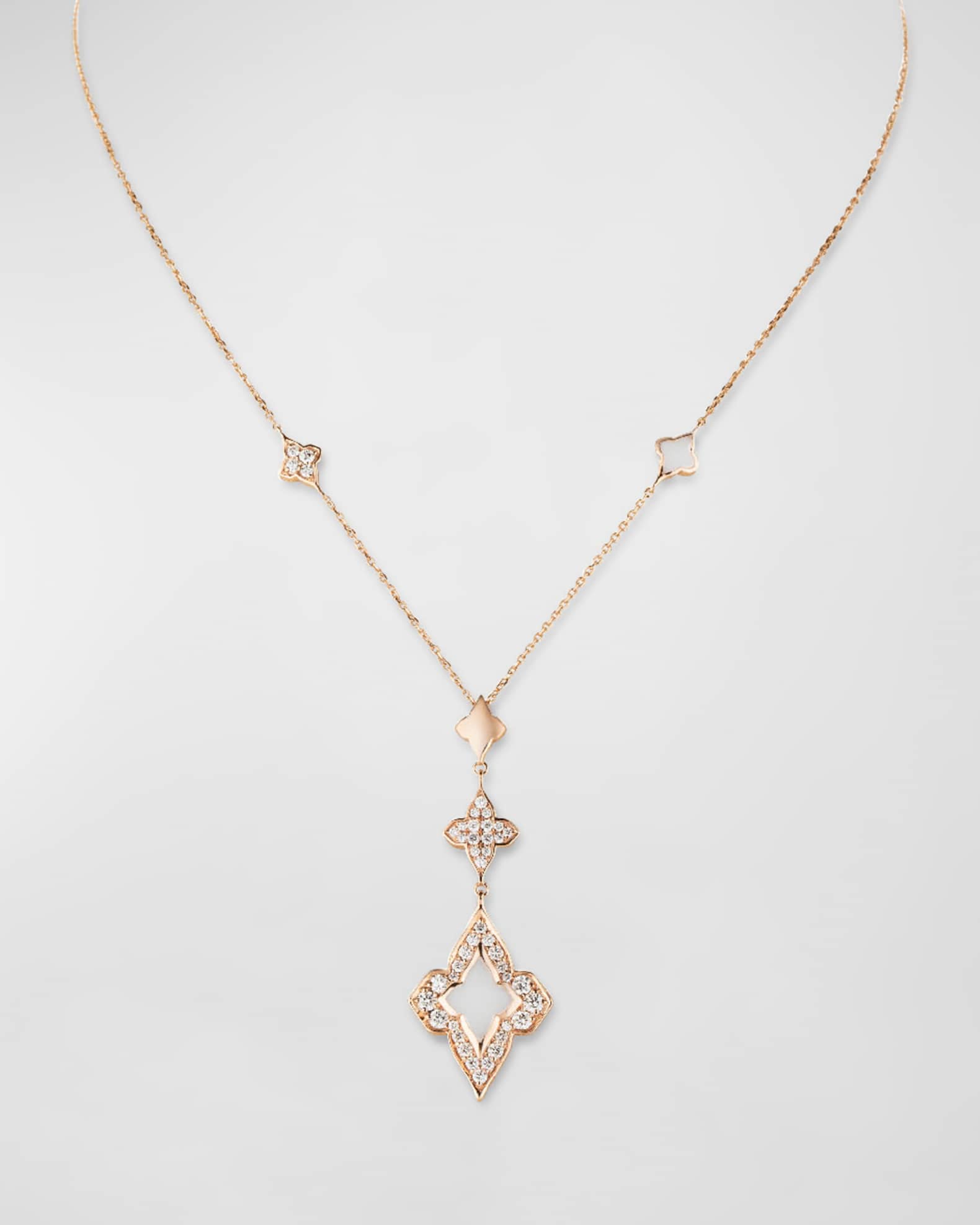 Louis Vuitton Color Blossom Lariat Necklace 18K Rose Gold with
