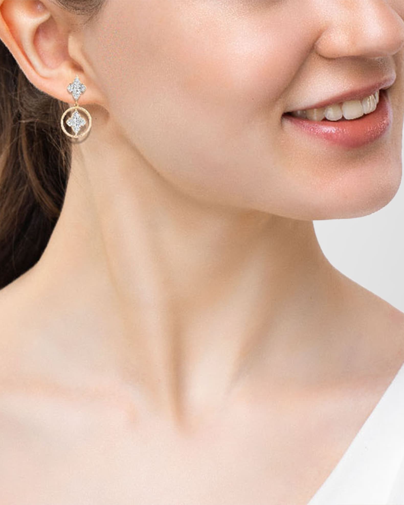 18K Yellow Gold Piano Black Mismatch Earrings 1