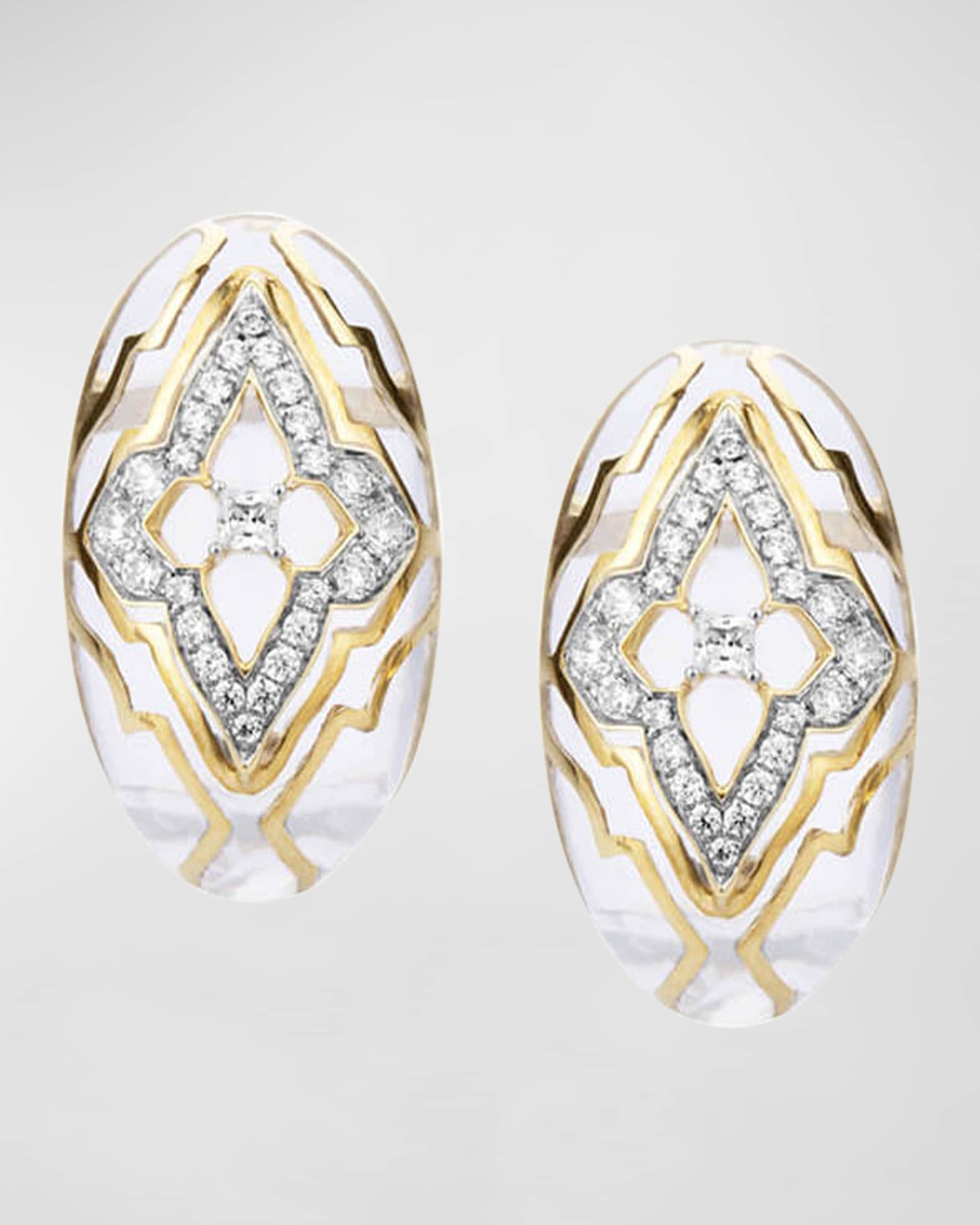 18K Yellow Gold Pure Clear Kashmir Day Dreamer Earrings 0