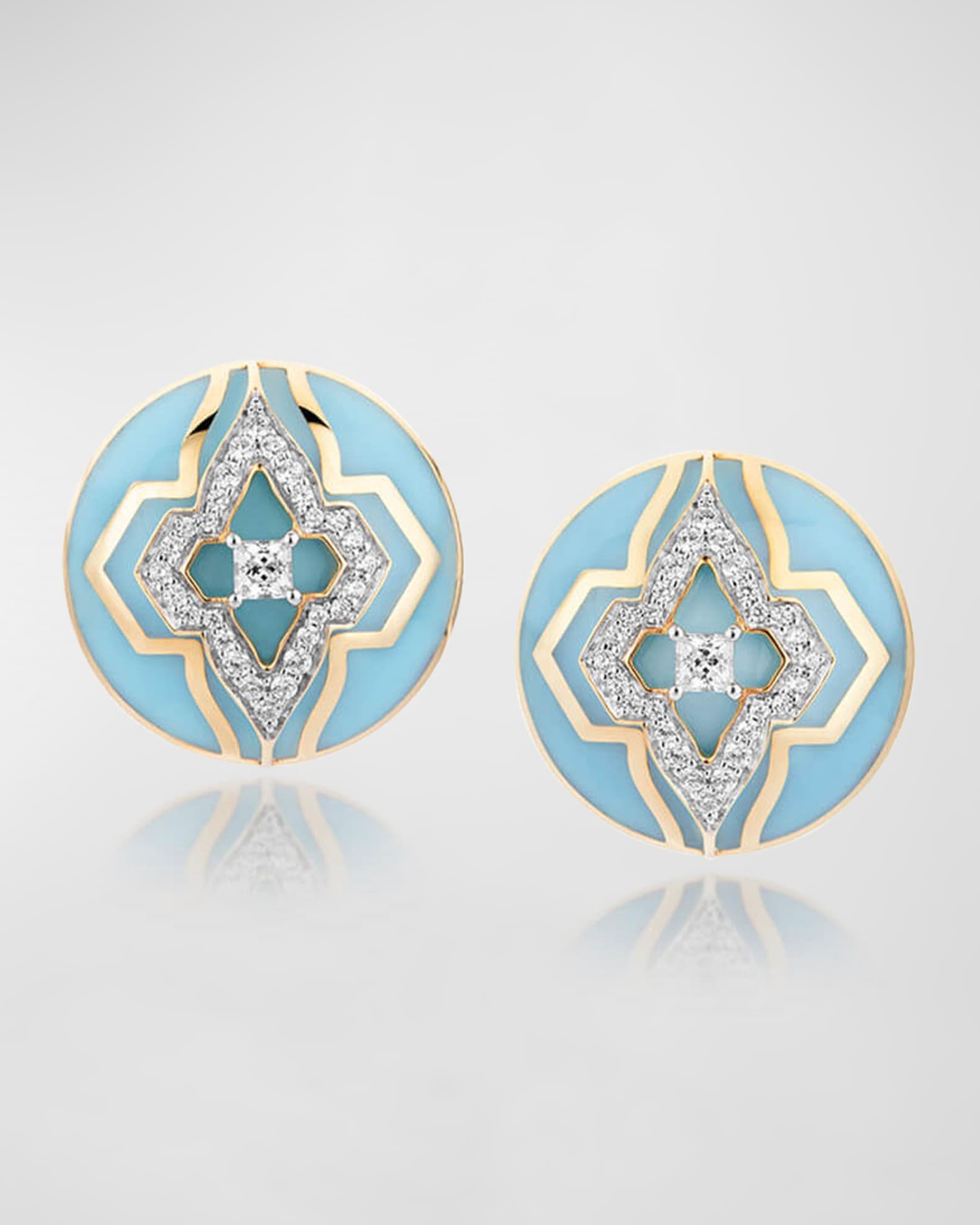 18K Yellow Gold Riva Blue Jodhpur Audacious Earrings 0