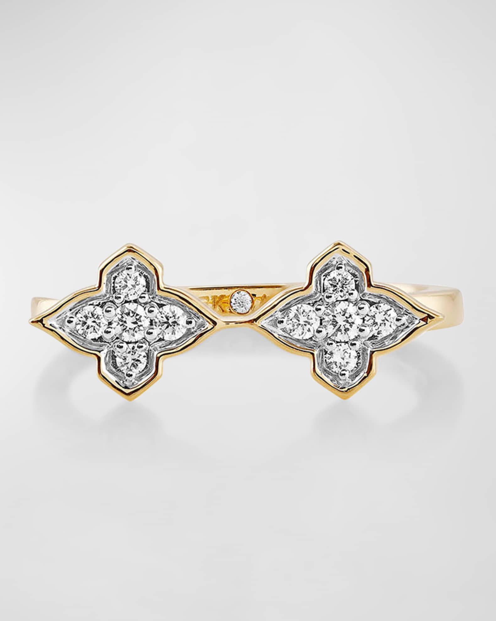 18K Yellow Gold Diamonds Minimalistic Ring, Size 7 0