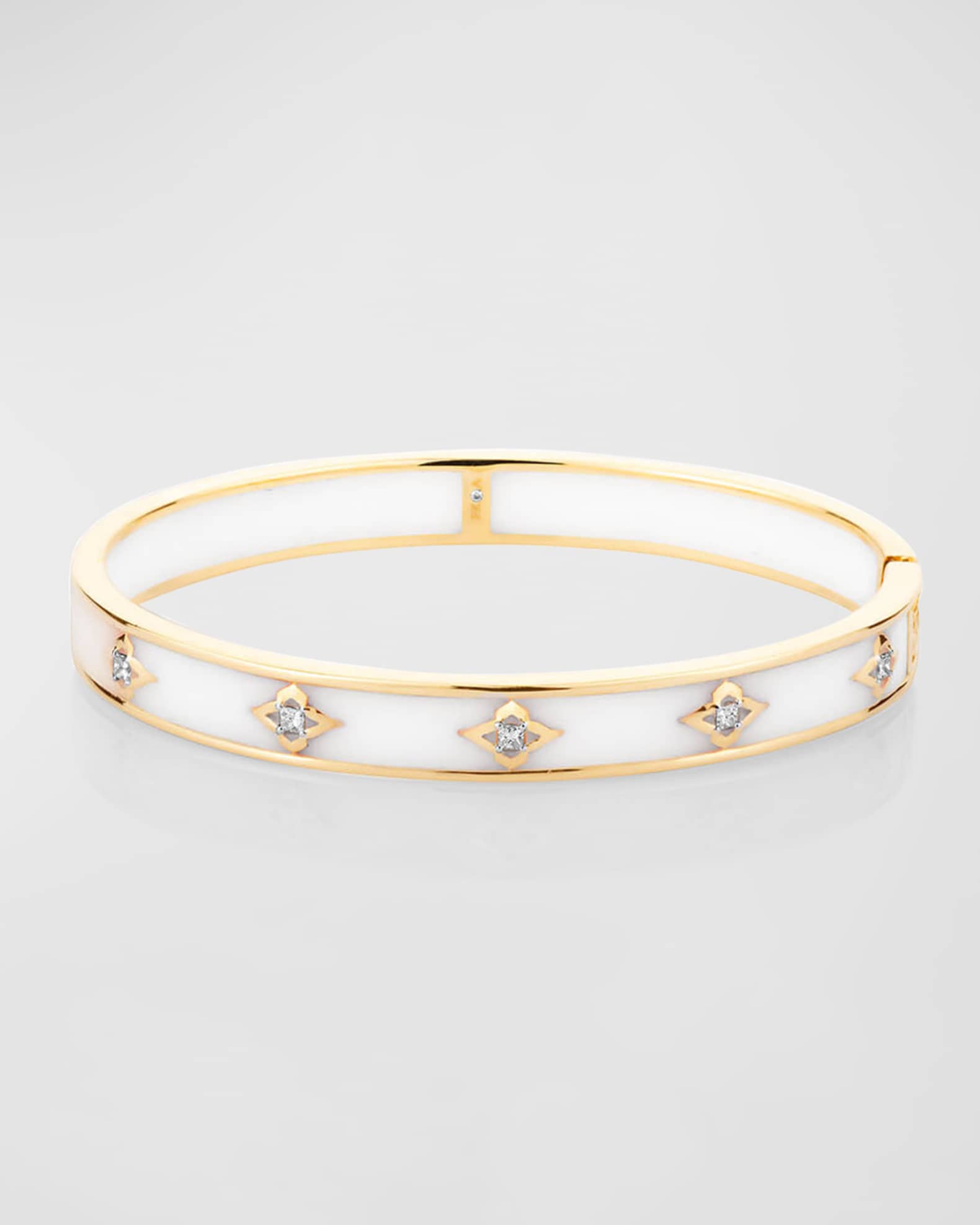 18K Yellow Gold Atlas White Gstaad Adventurous Bangle, 45mm x 55mm 0