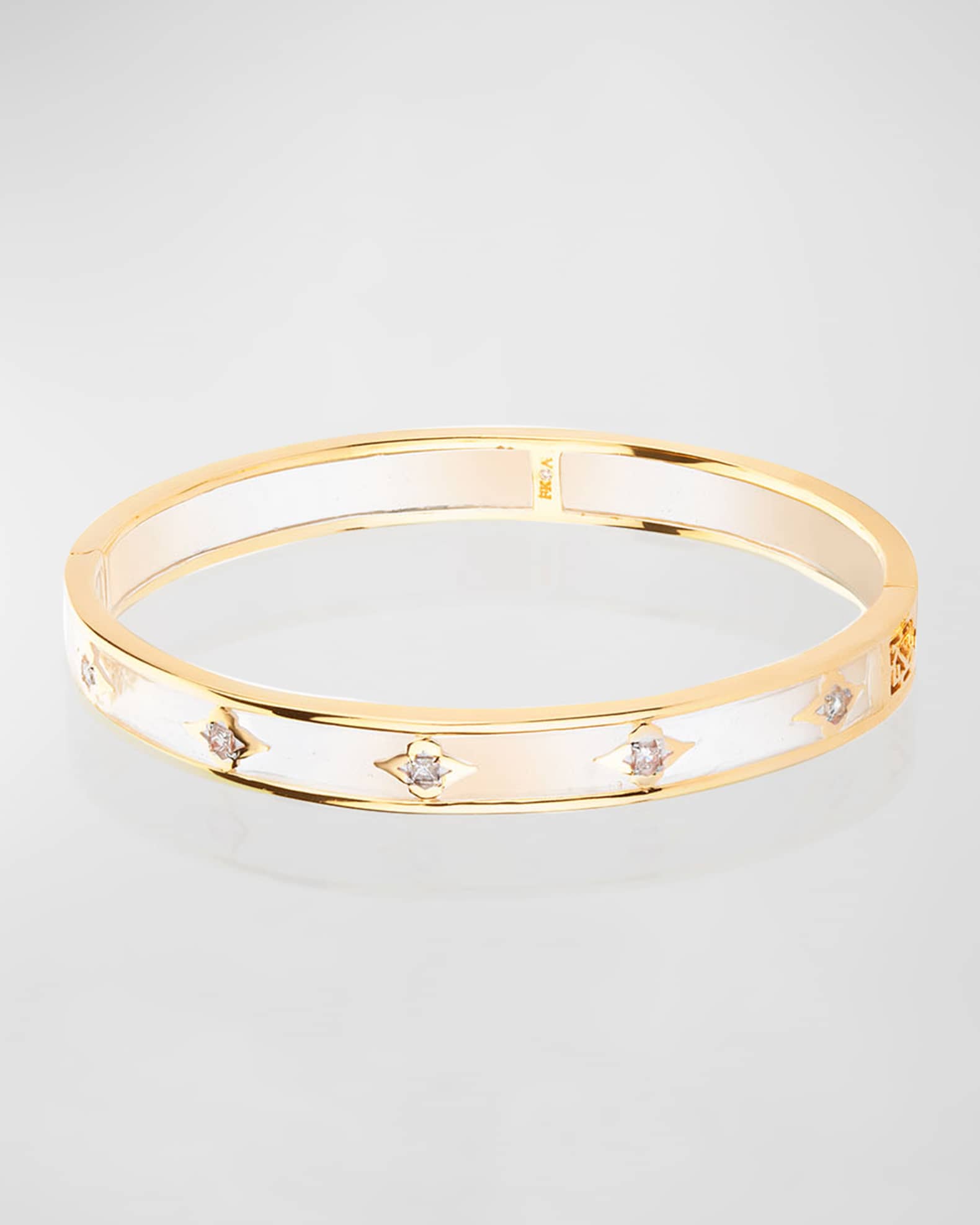 18K Yellow Gold Pure Clear Kashmir Adventurous Bangle, 45mm x 55mm 0
