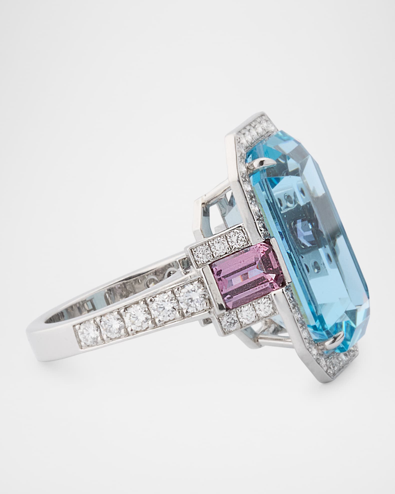 Robert Erich Platinum Diamond, Brazilian Aquamarine and Pink