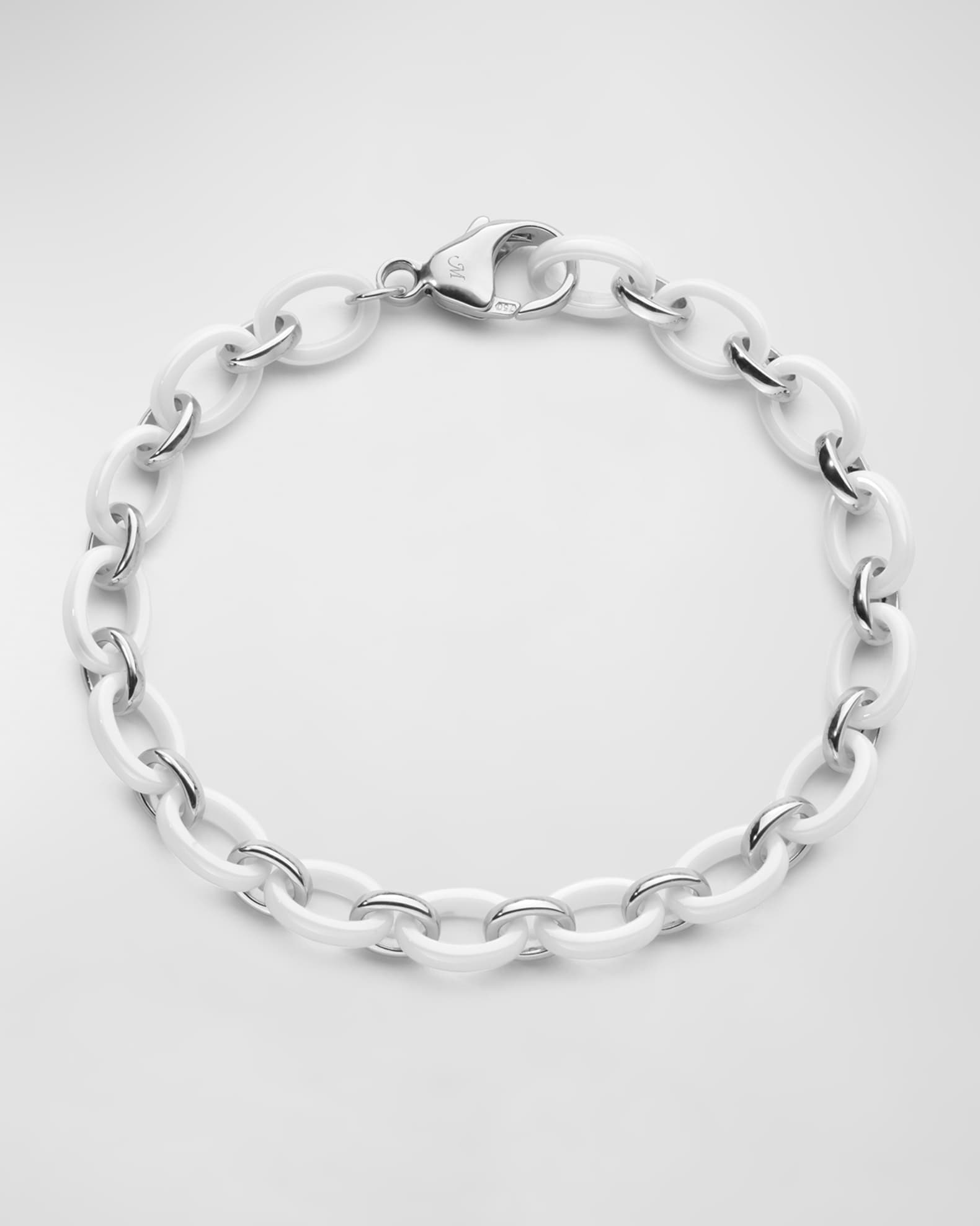 Sterling Silver Audrey Link Bracelet with Alternating Ceramic Links 0