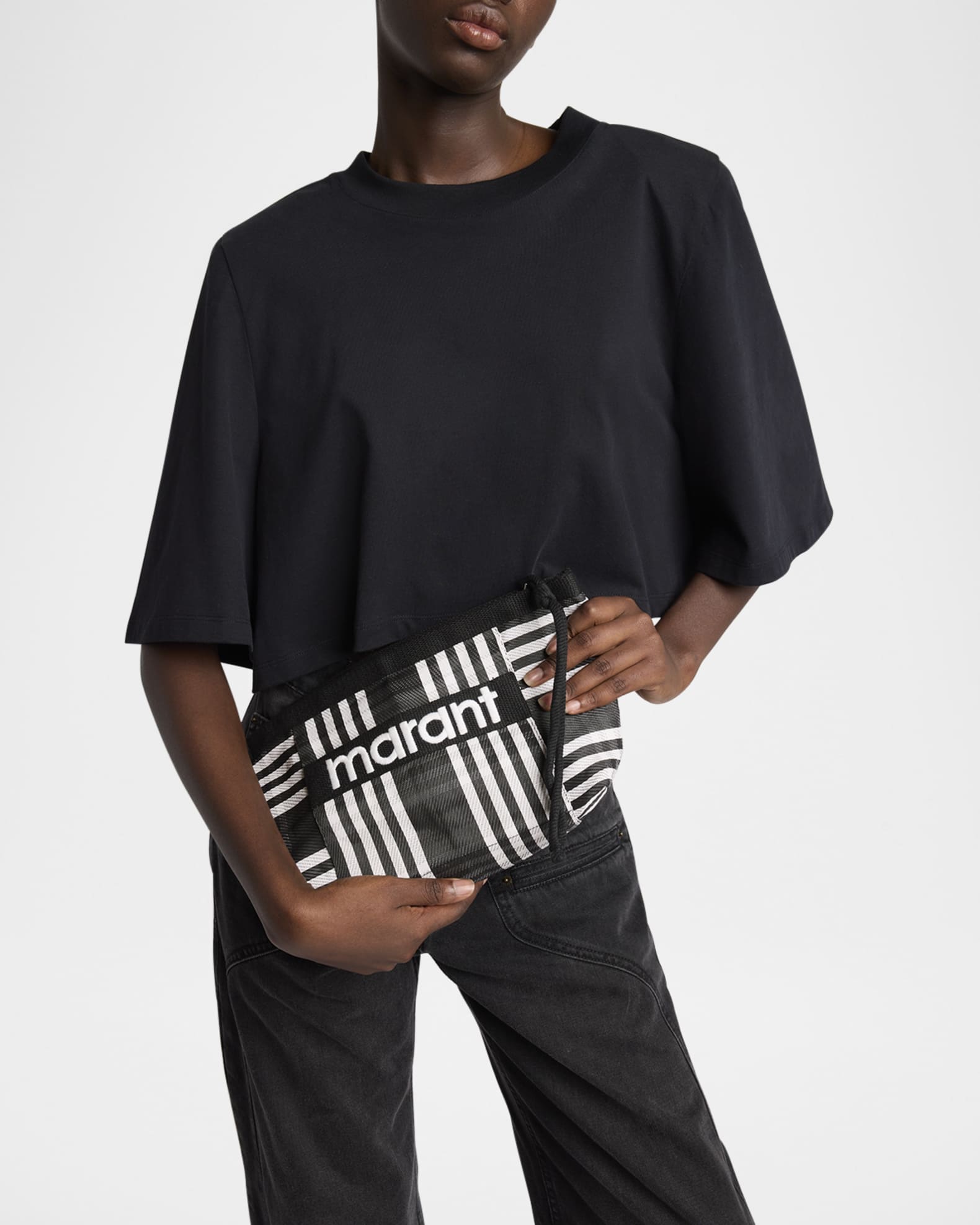 Powden Striped Canvas Clutch Bag 1