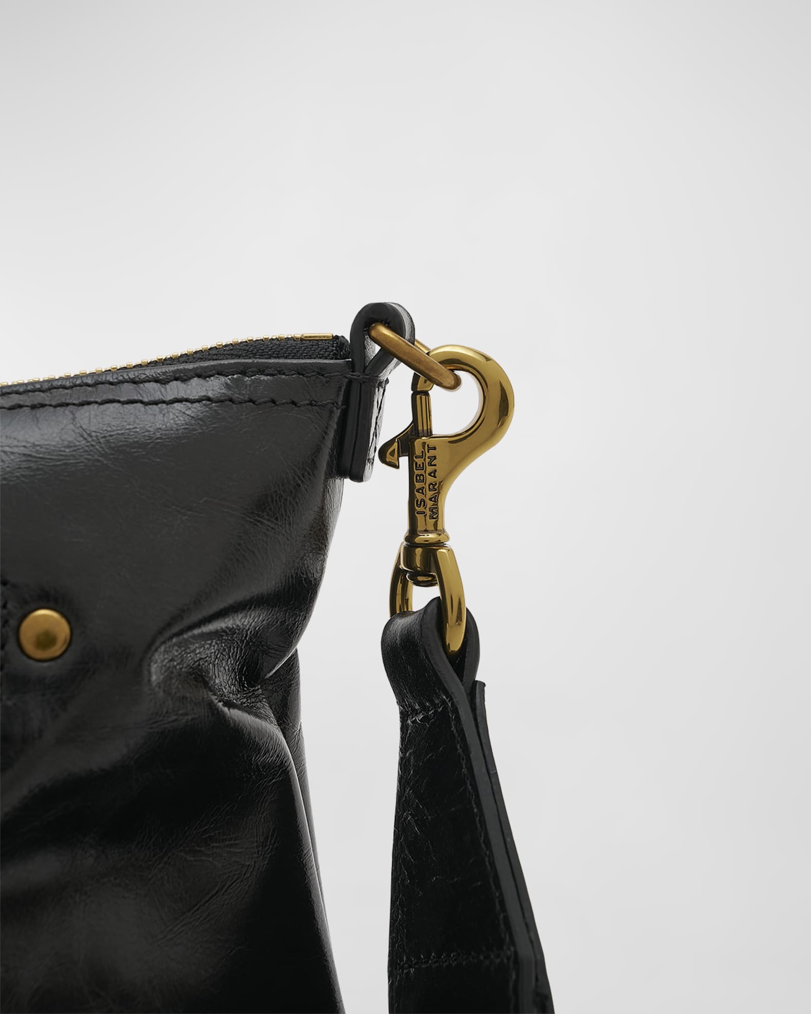 Isabel Marant Nessah Zip Leather Shoulder Bag | Neiman Marcus